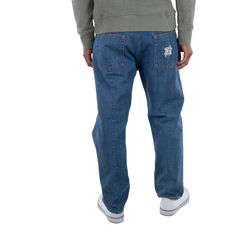 Craig Green Men's Washed Indigo Fluffy Hole Jeans - 3