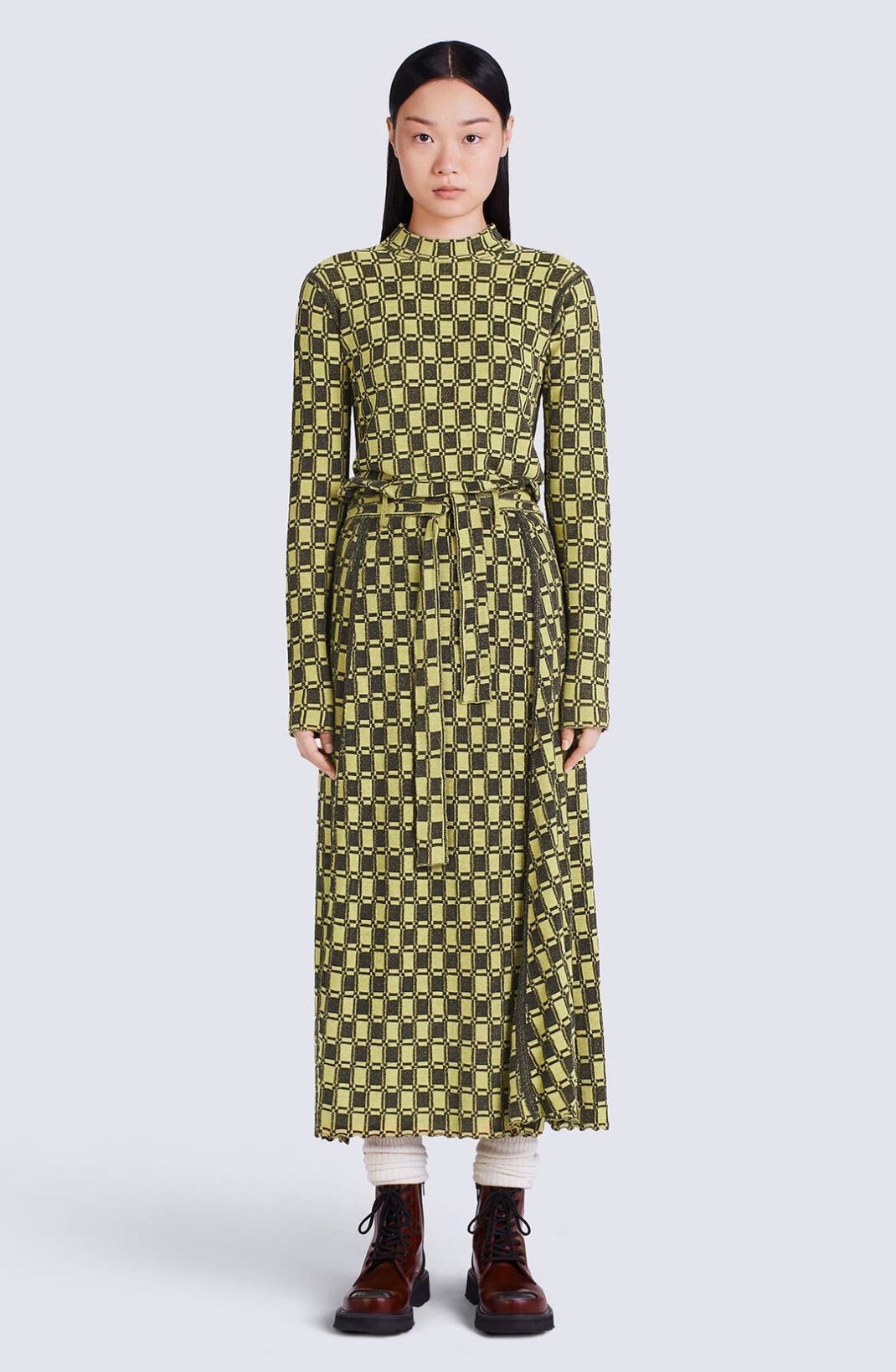 Vichy jacquard fitted jumper - 3