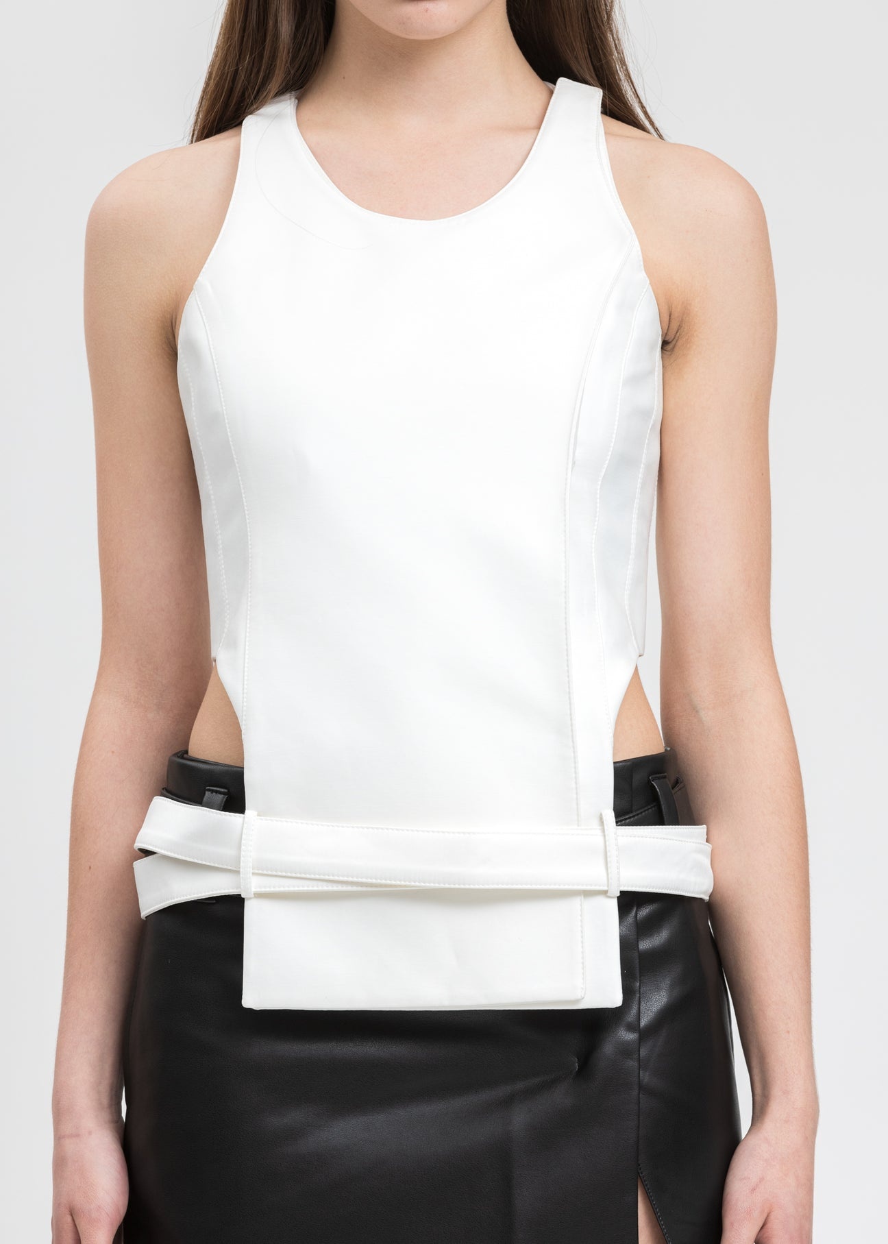 White Waist Cut Out Top - 4