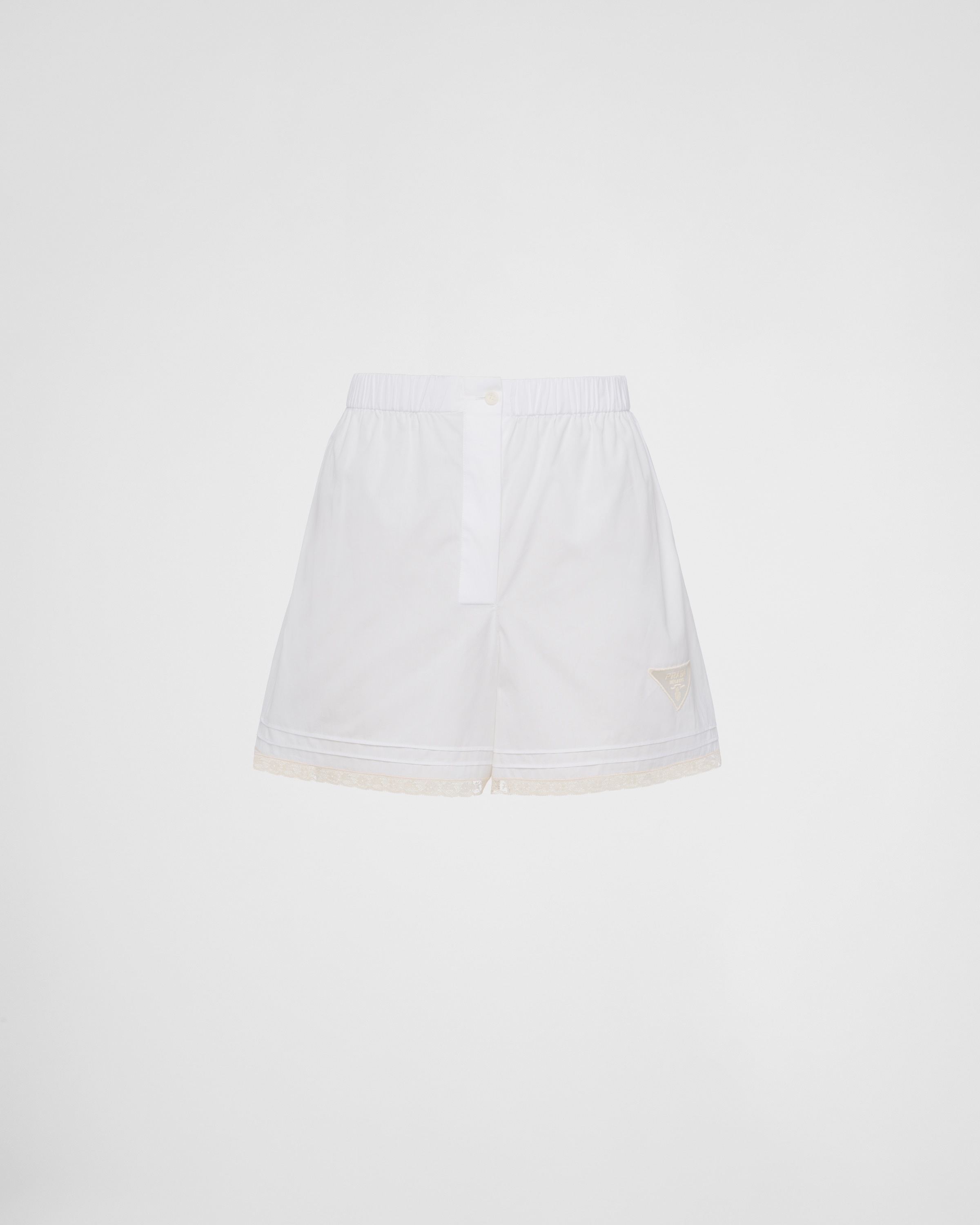 Embroidered poplin shorts - 1