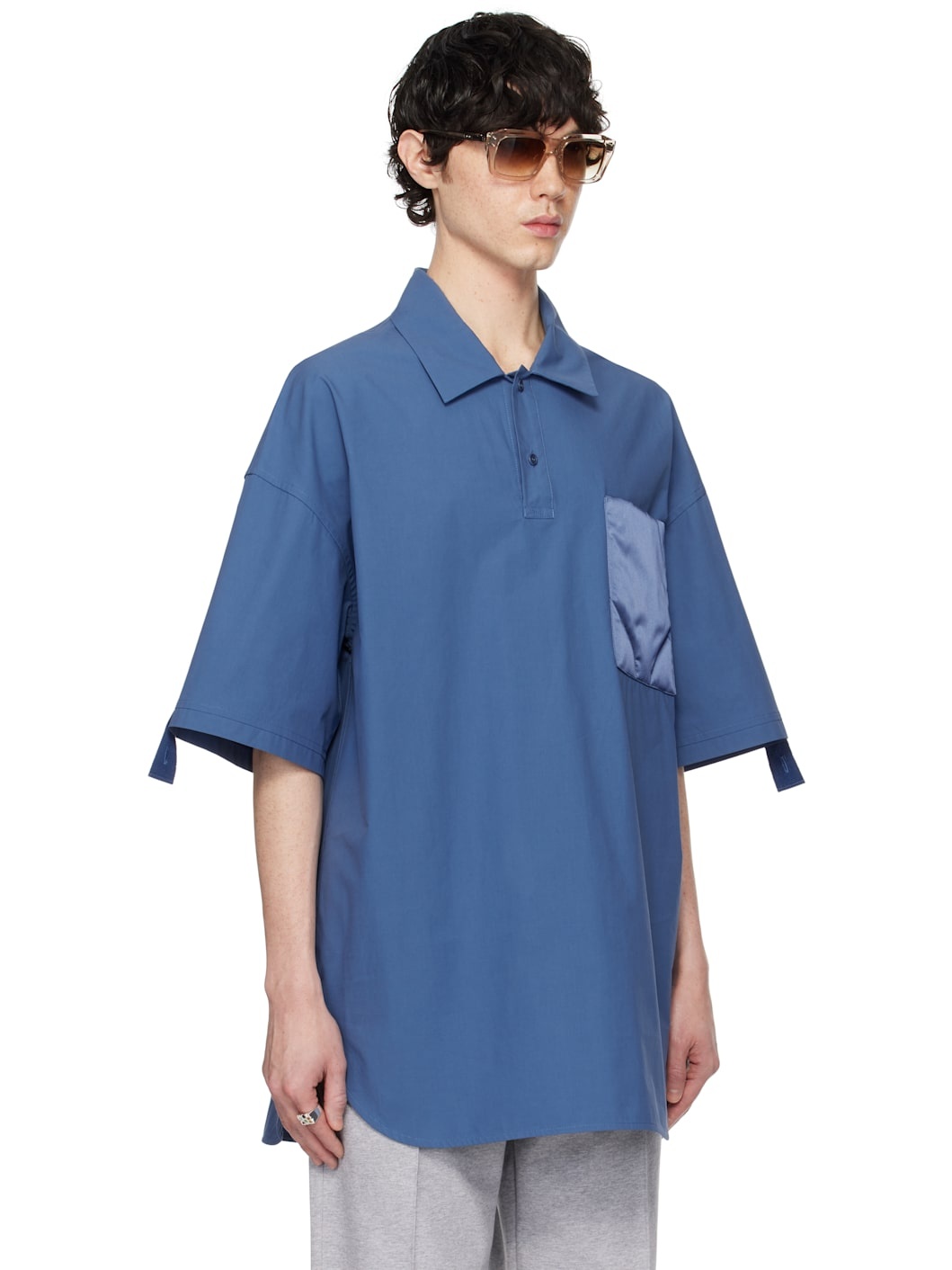 Blue Quilted Pocket Polo - 2