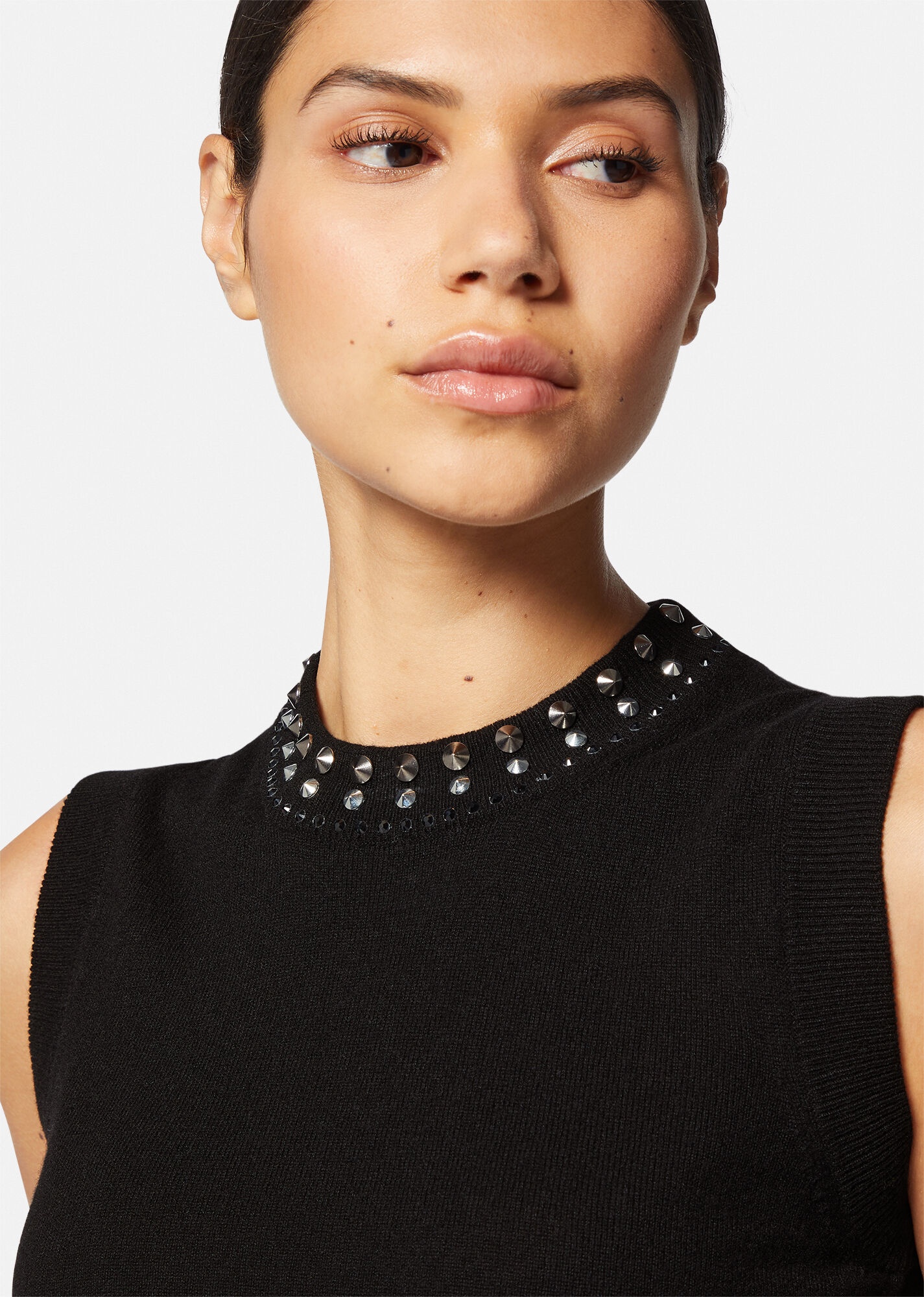 Spiked Knit Sleeveless Sweater - 5