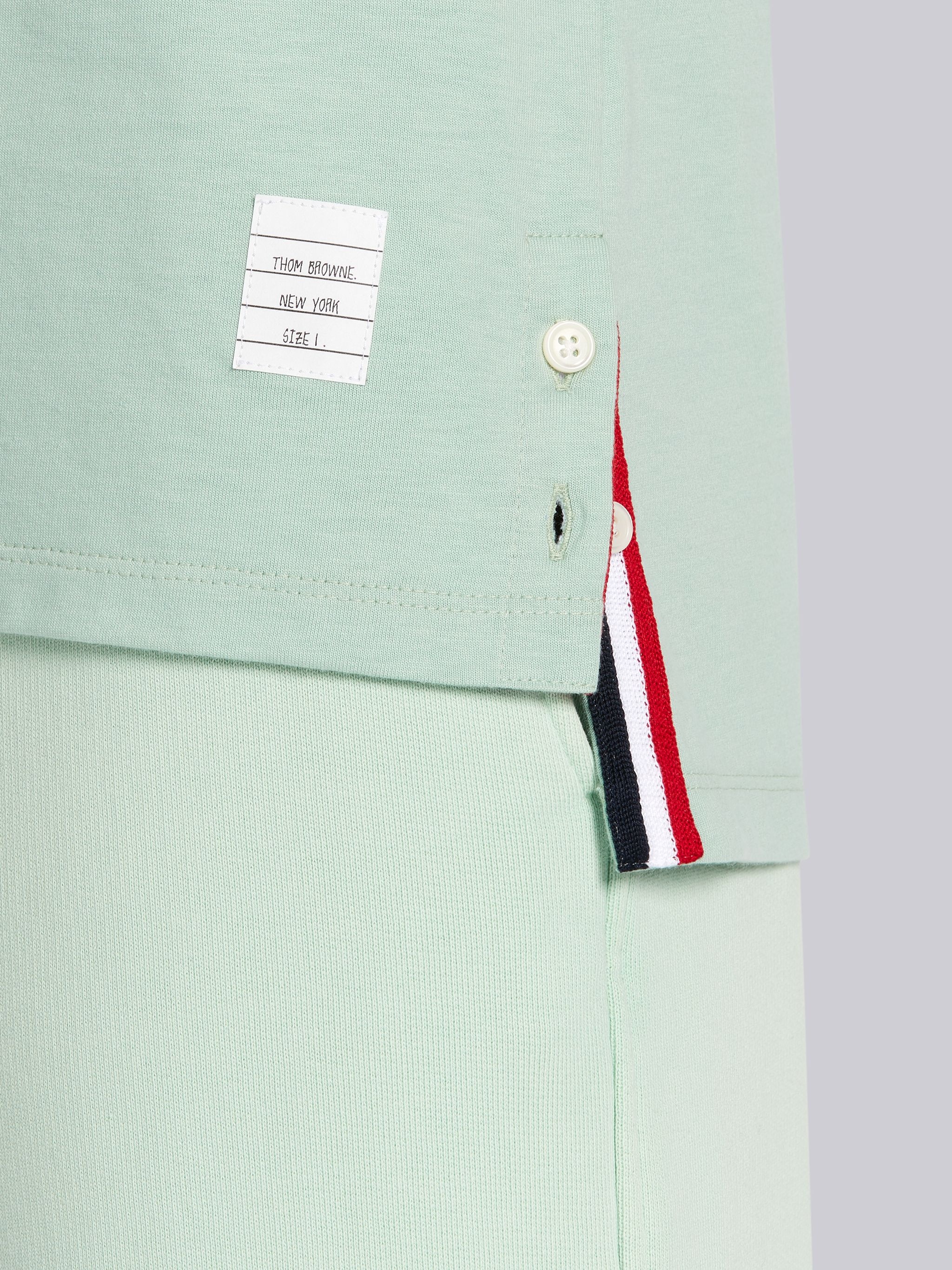 Light Green Cotton Jersey Striped Chest Pocket Tee - 6