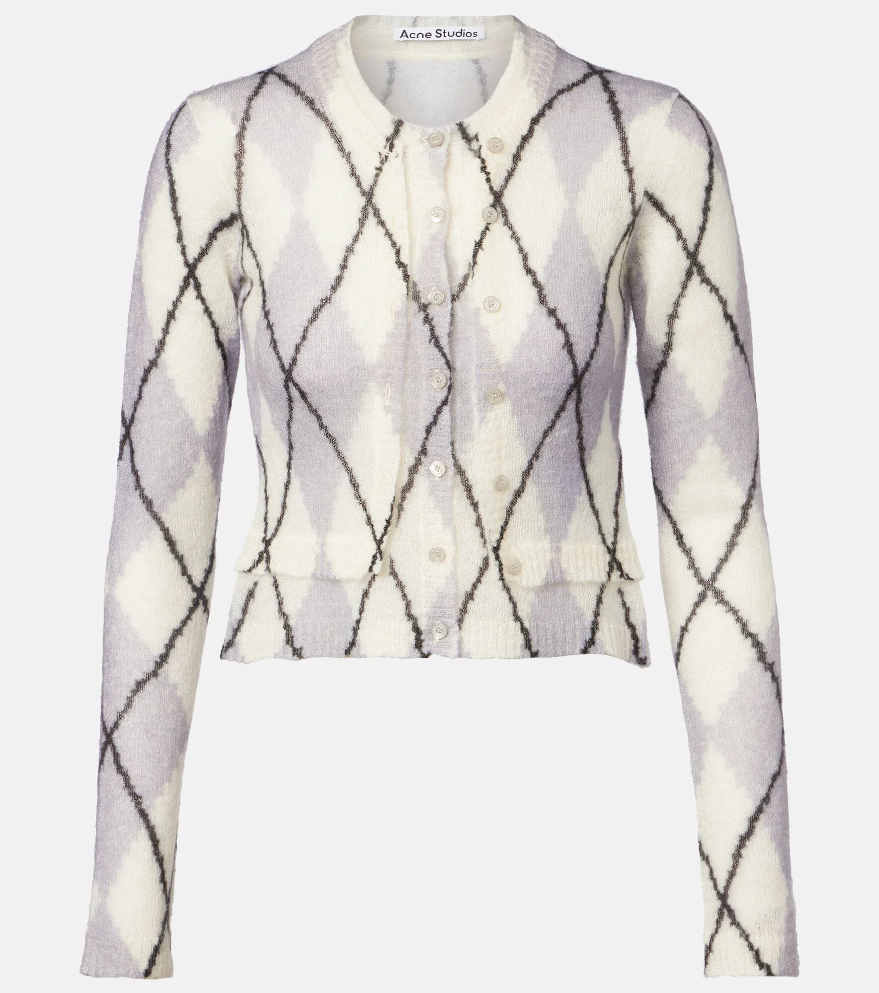 Kahoo argyle cropped mohair-blend cardigan - 1