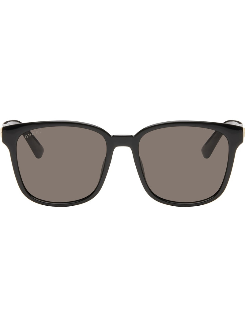 Black Lines Thin Square Acetate Sunglasses - 1
