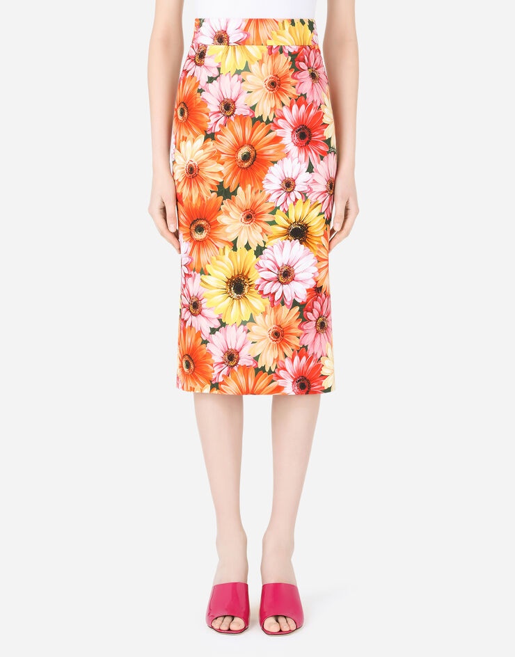 Cady midi skirt with gerbera-daisy print - 1