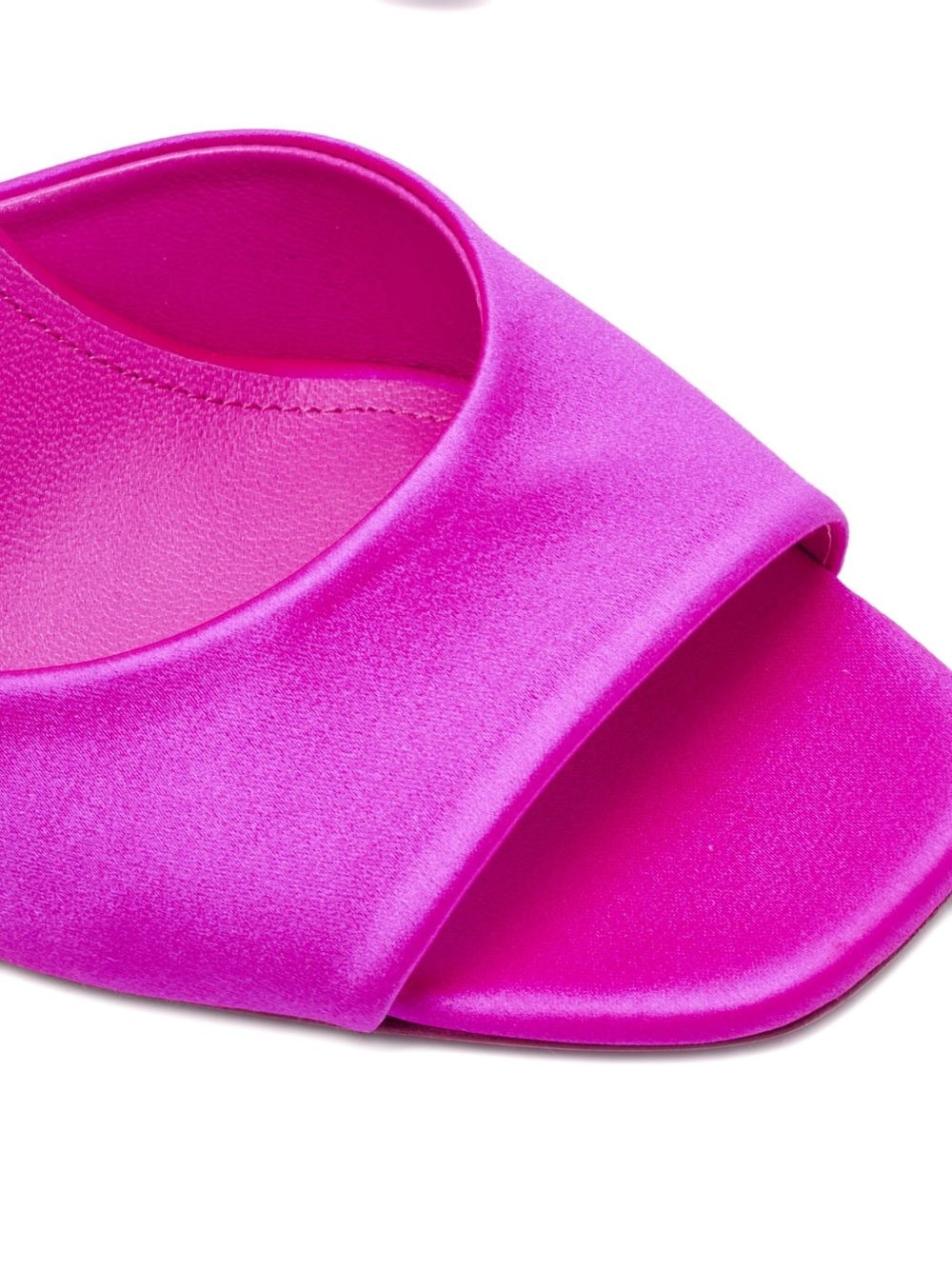 satin crystal heeled mules - 5