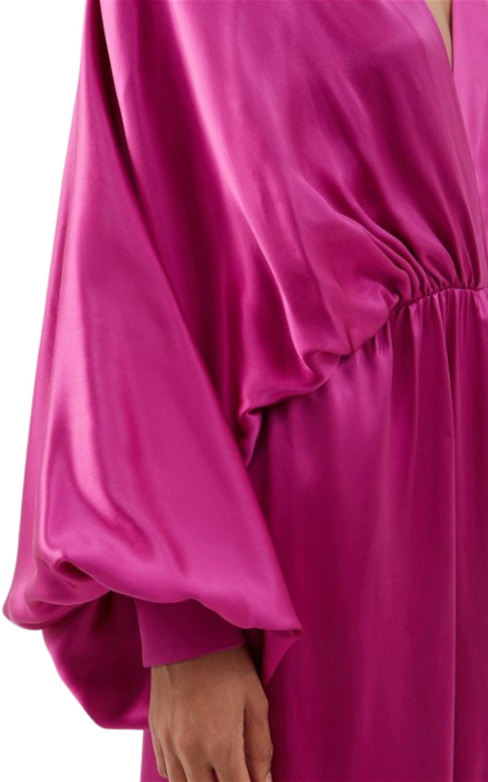 Draped Silk-blend Satin Gown Dress - 5