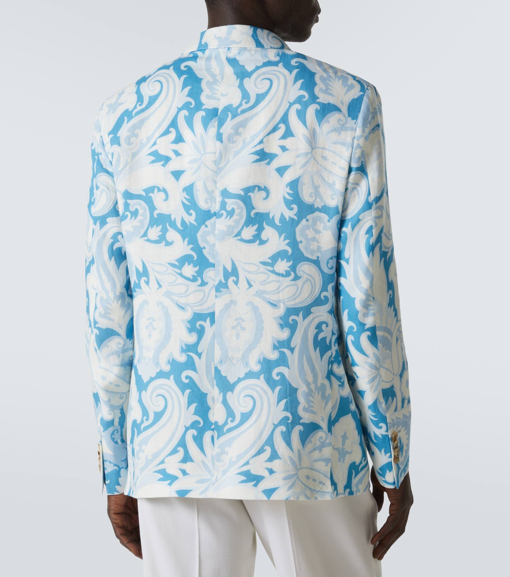 Printed single-breasted cotton blazer - 4