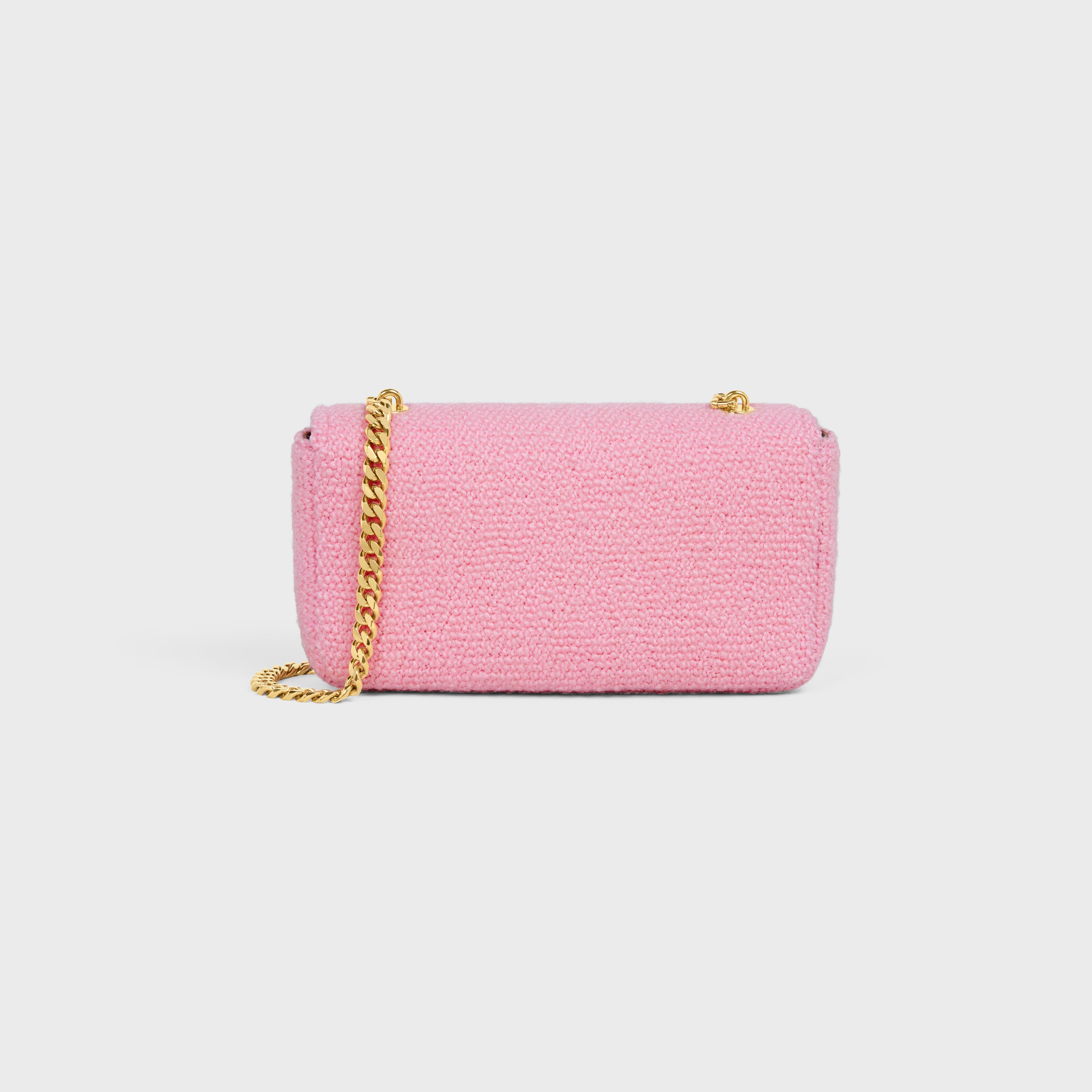 CHAIN SHOULDER BAG triomphe in Bouclette Textile & Calfskin - 3