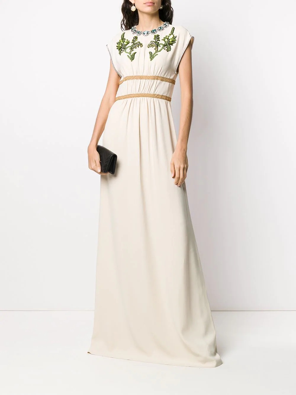 crystal embroidered jersey gown - 2