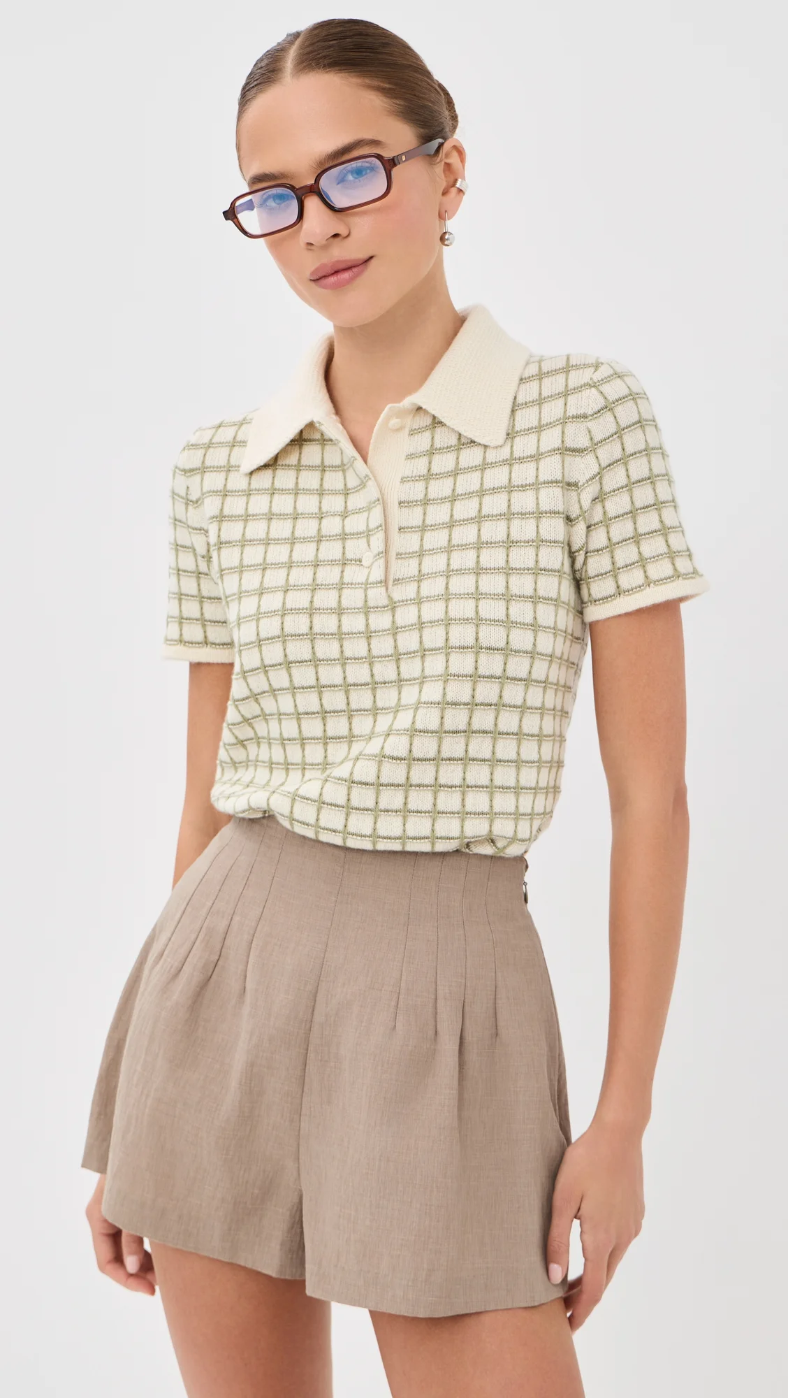 Ida Checkered Cashmere Polo - 1