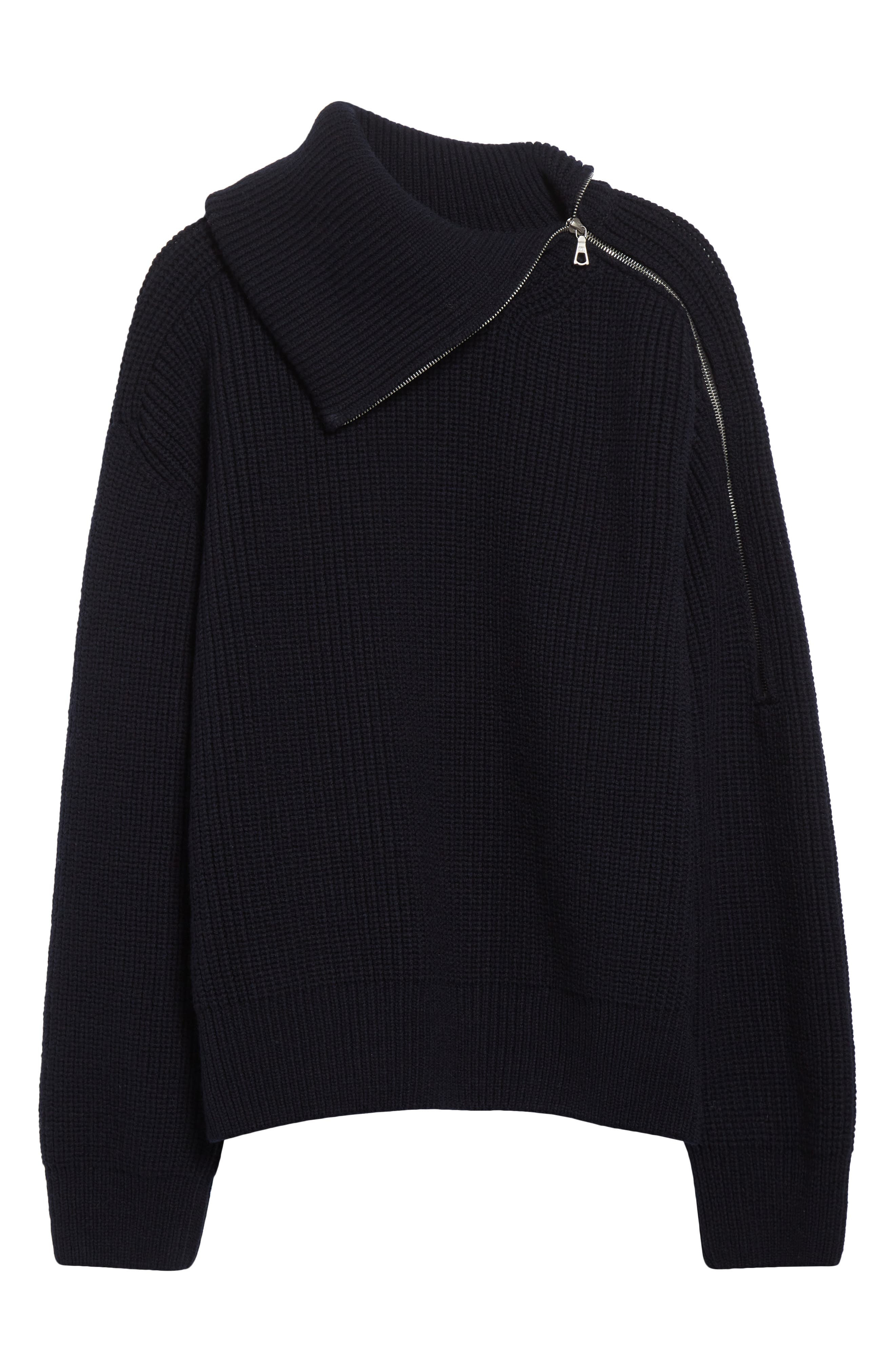 Dries Van Noten Talim Wool Half Zip Turtleneck Sweater in Black at Nordstrom - 6