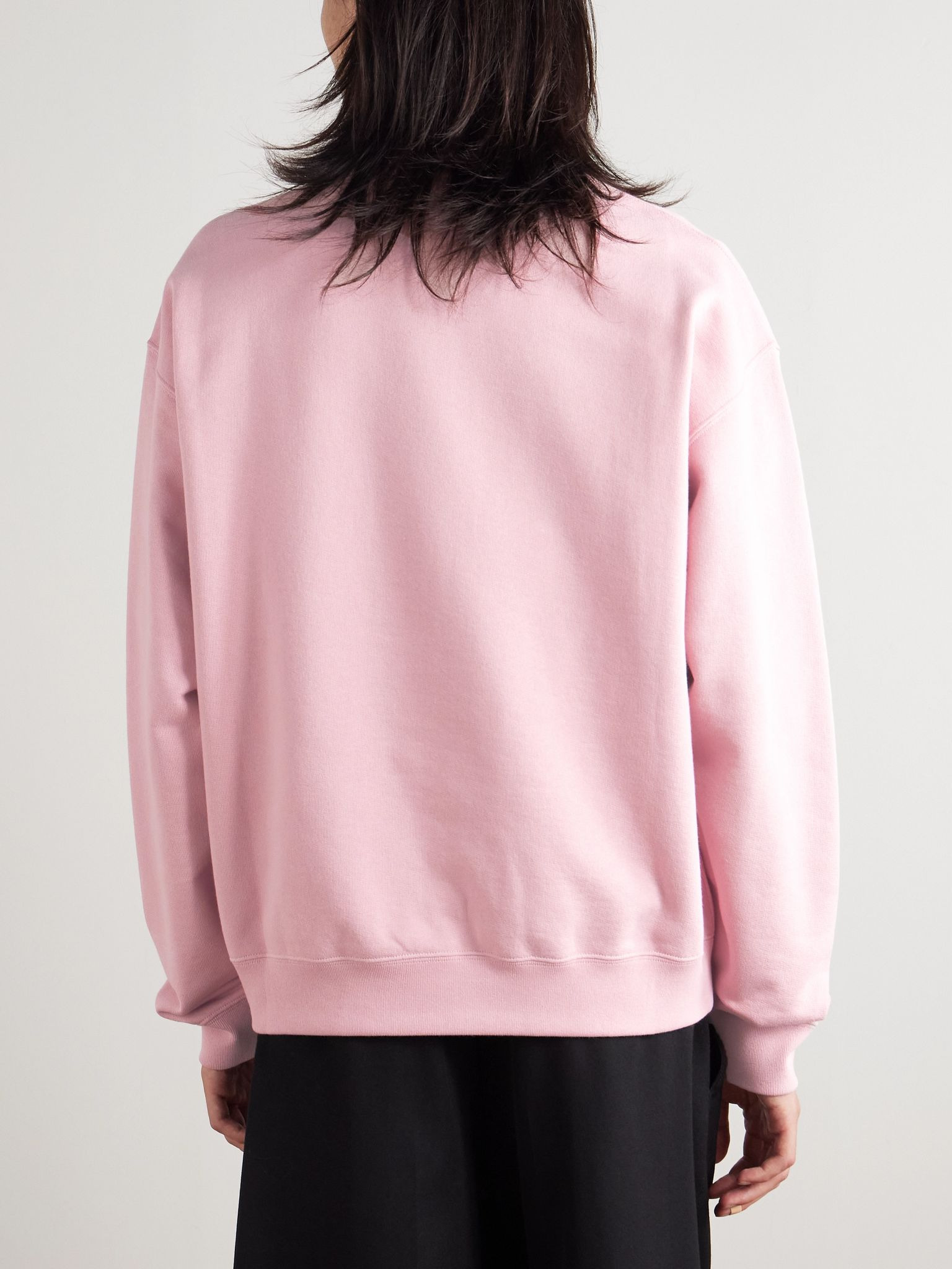 Logo-Print Cotton-Jersey Sweatshirt Pink - 3