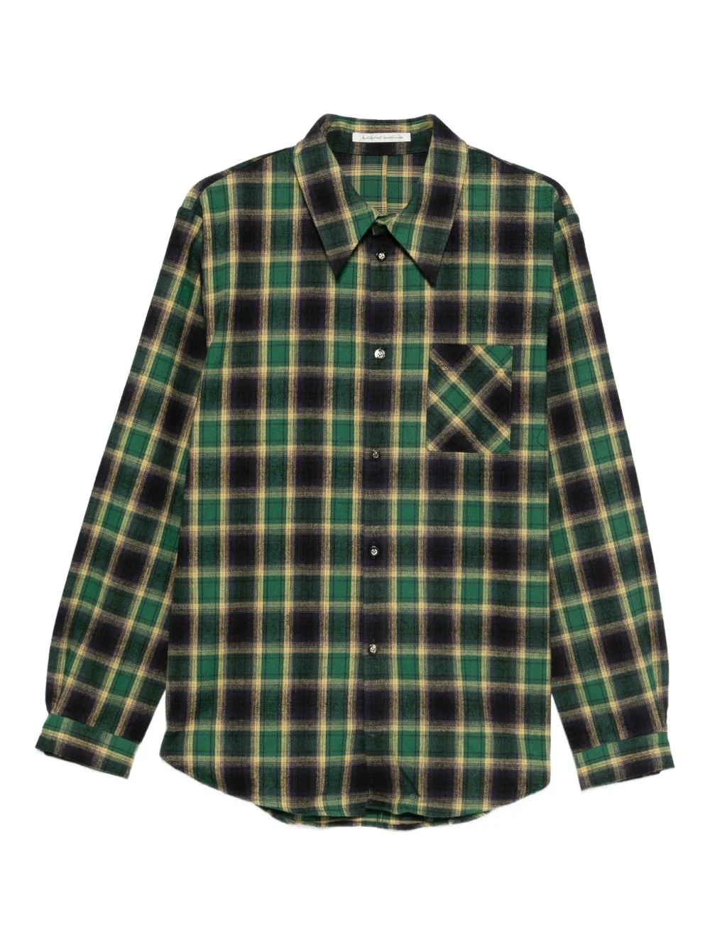 plaid long-sleeved shirt - 1