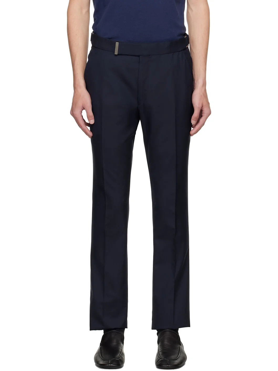 Navy Super Plain Weave Dyllan Trousers - 1