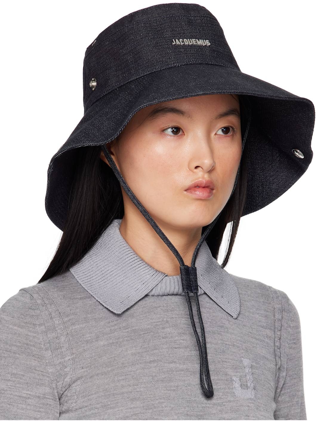 Navy La Croisière 'The de-Nîmes' Denim Bucket Hat - 2