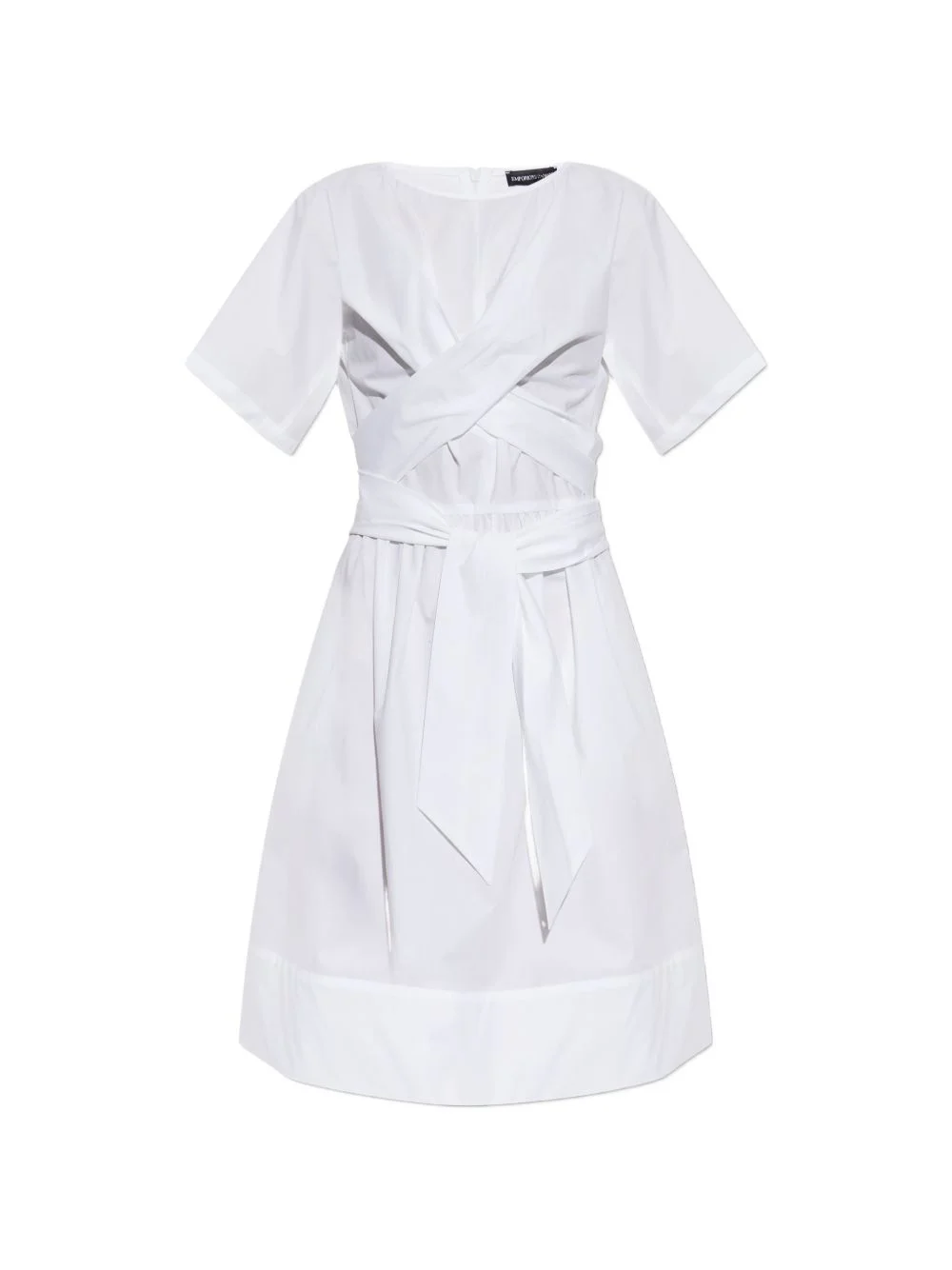 crossover-waist tie-fastening dress - 1
