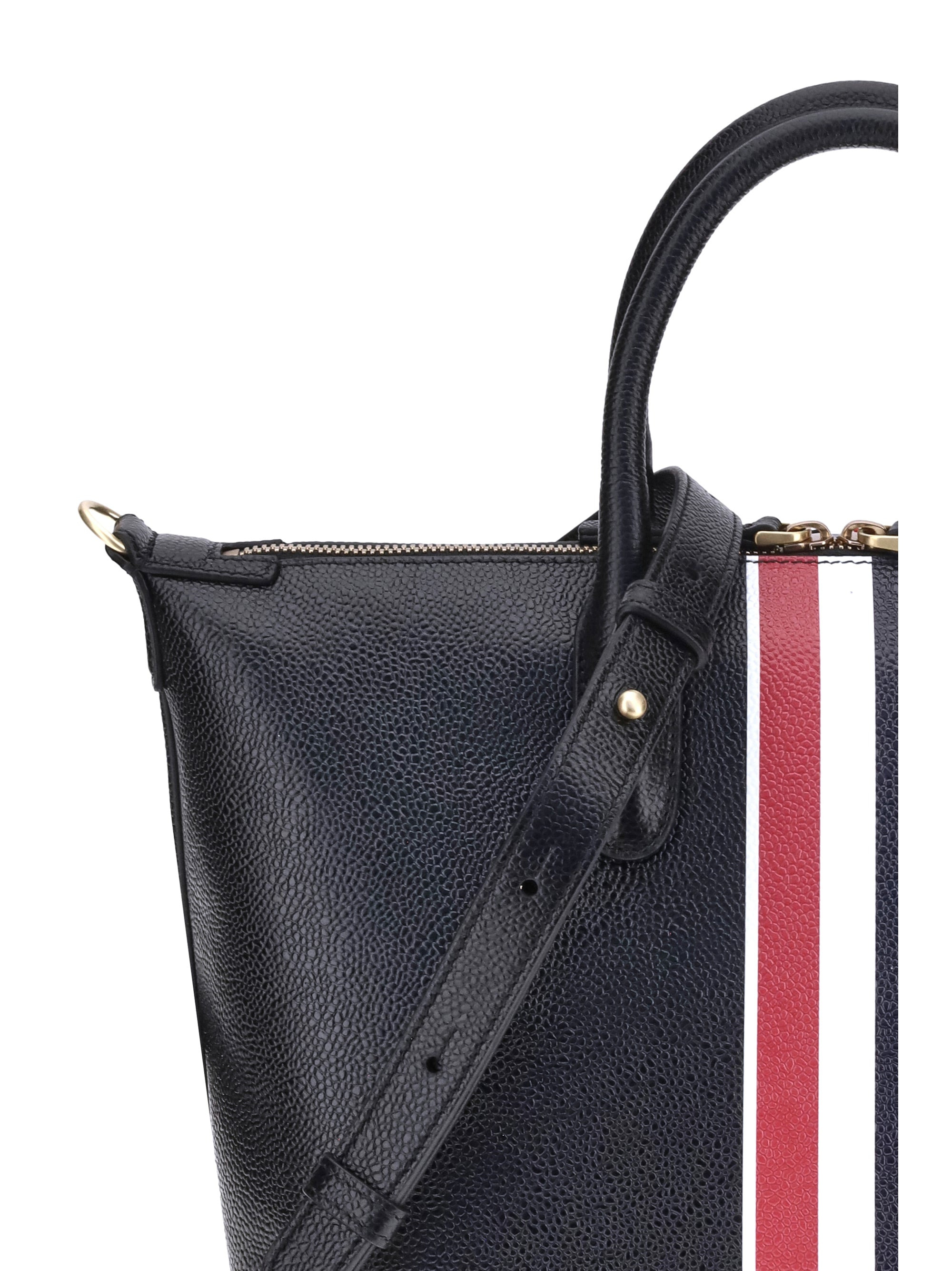 Thom Browne Men Soft Small Duffle Bag W/ Rwb Stripe In P - 4
