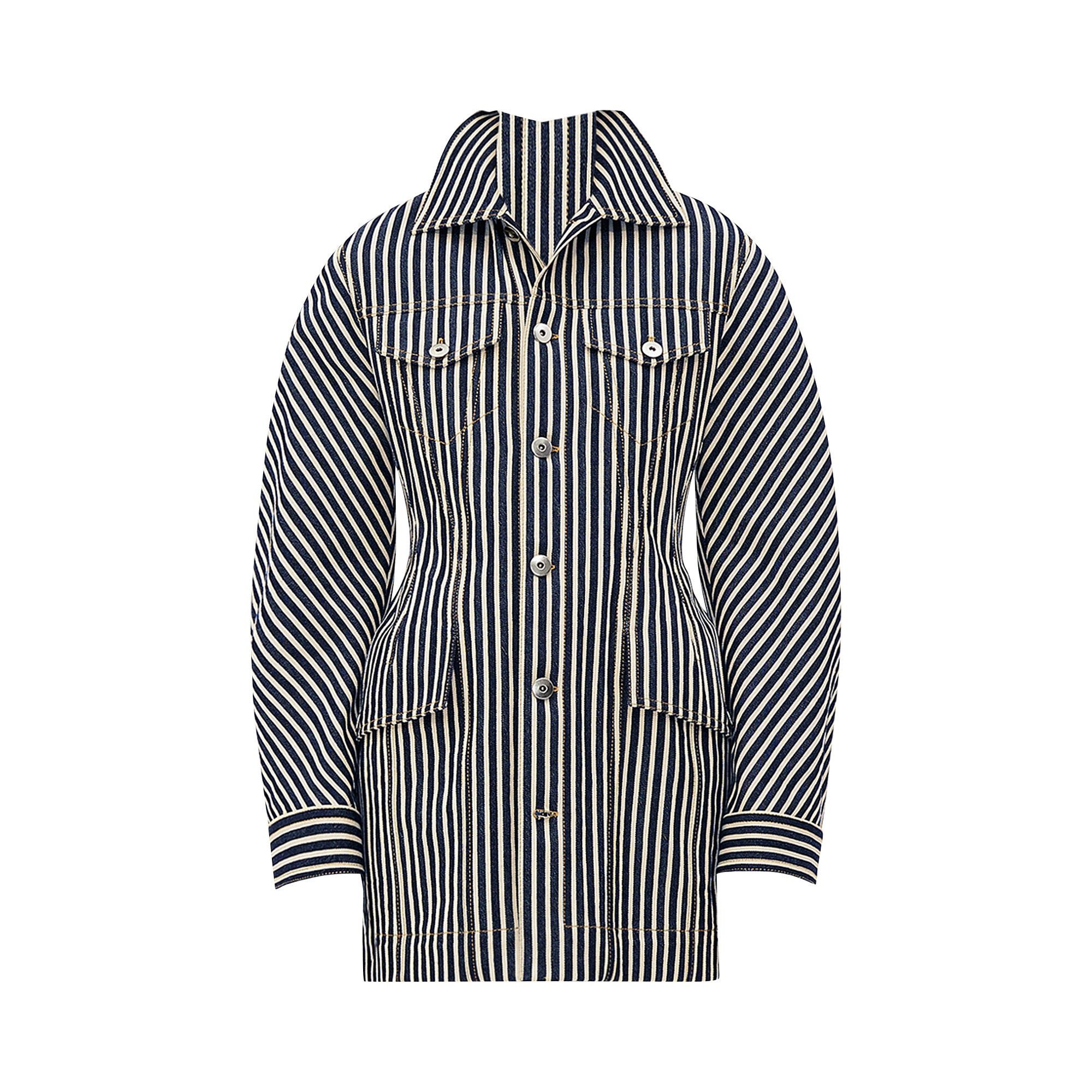 Bottega Veneta Button Up Jacket 'Navy/Ecru' - 1
