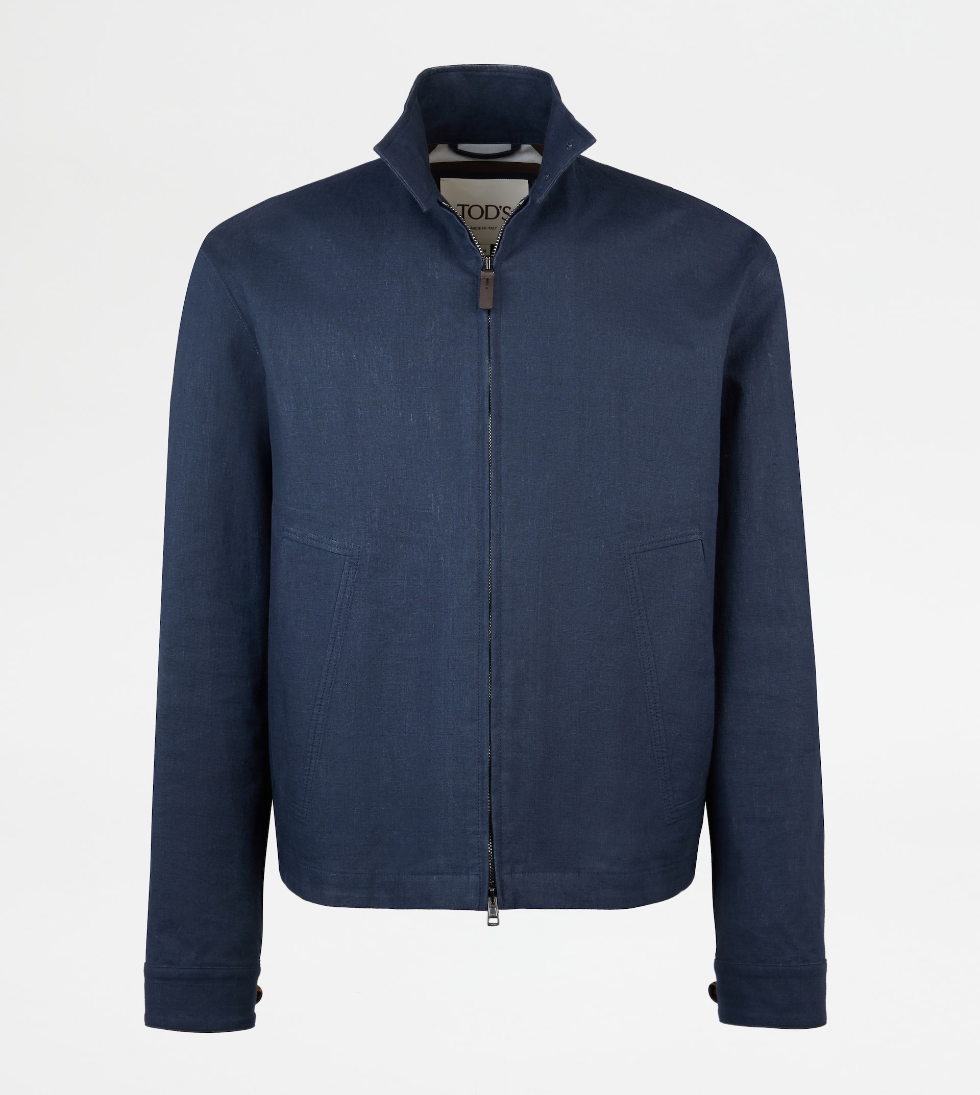 JACKET IN LINEN - BLUE - 1