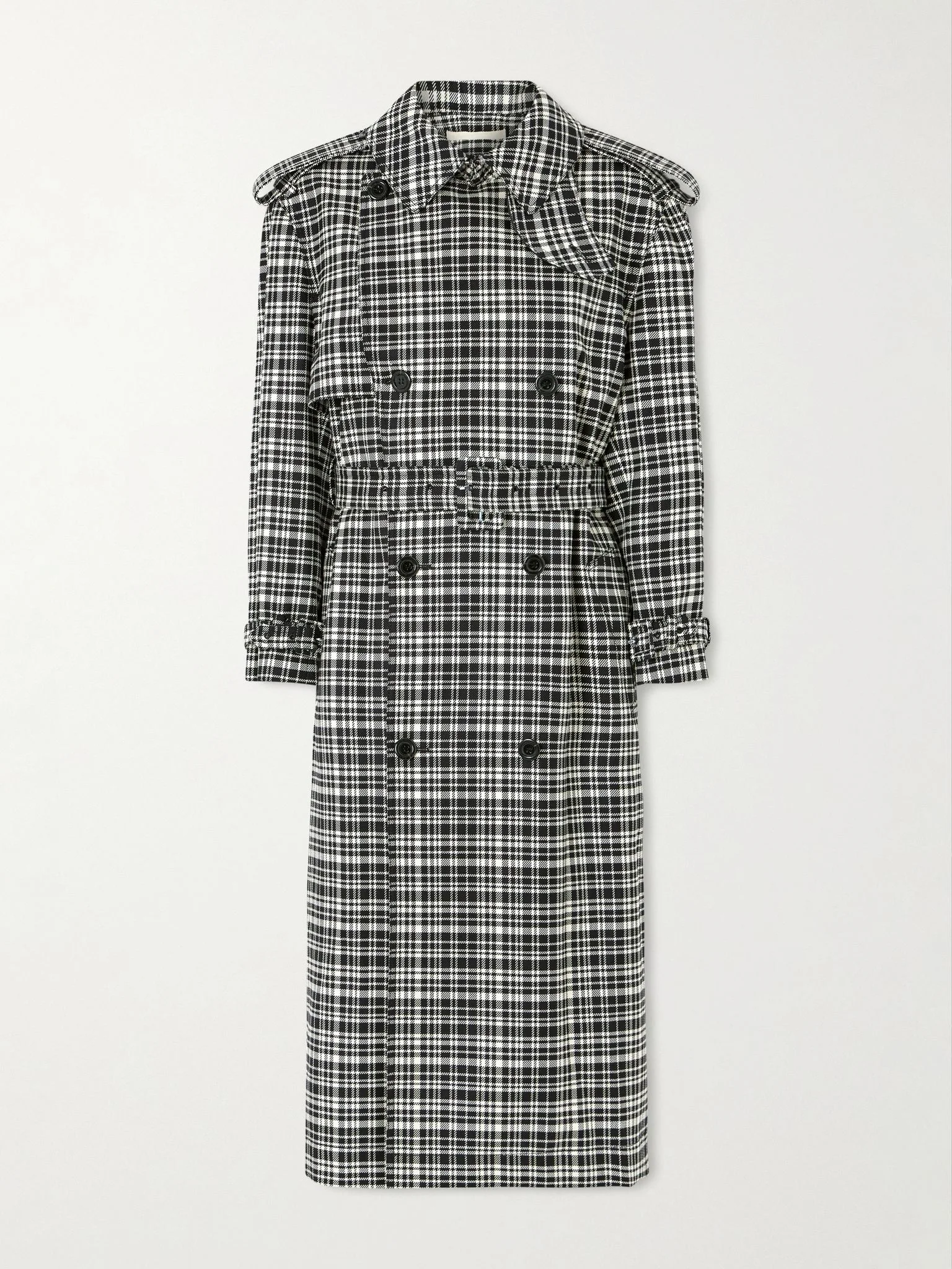 Edna houndstooth wool and cotton-blend trench coat Multi - 1