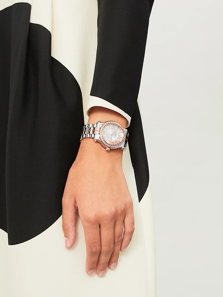 278559-6004 Happy Sport 18ct rose-gold and stainless steel watch - 2