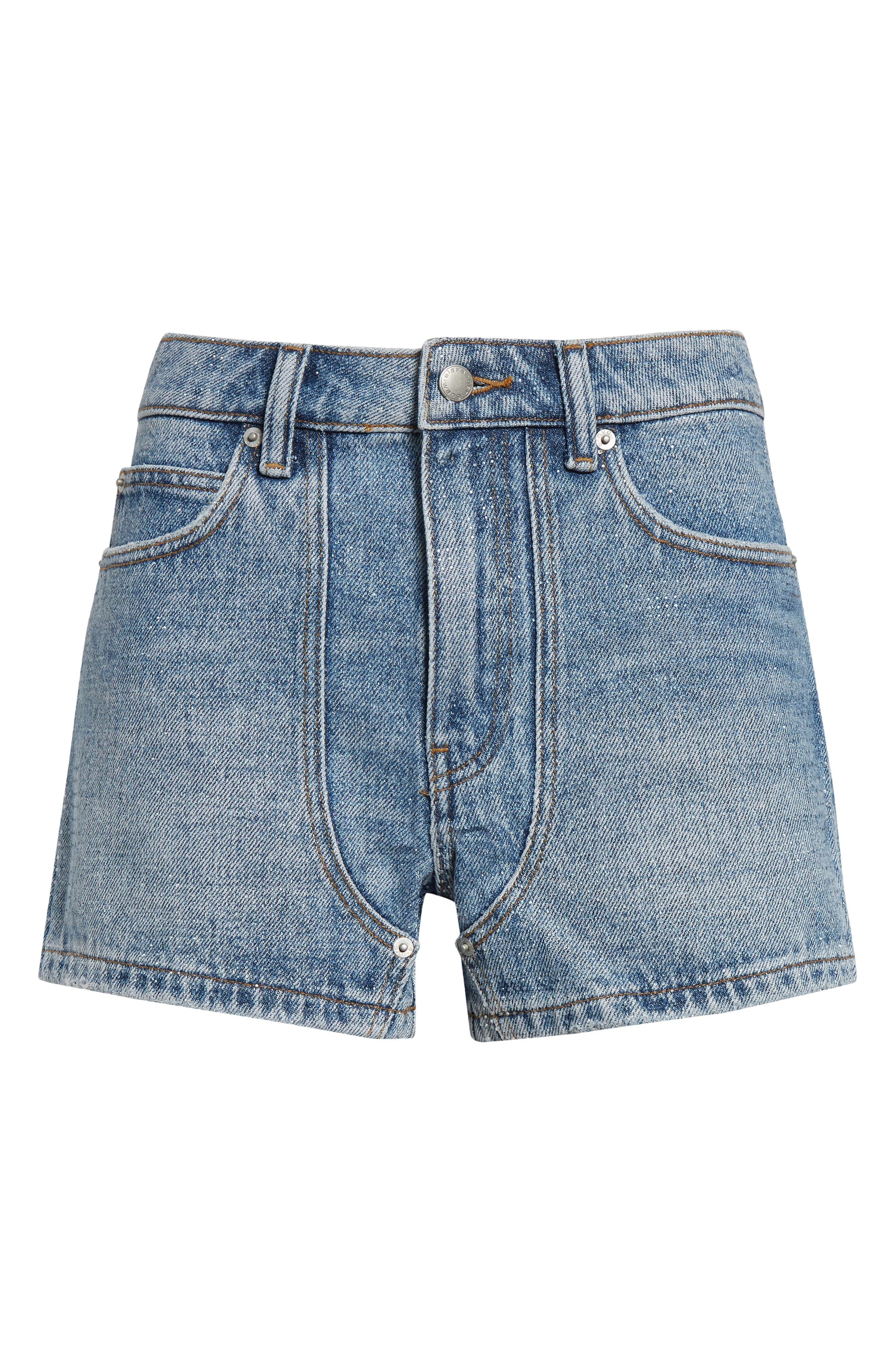 Alexander Wang High Waist Denim Carpenter Shorts in Classic Worn Indigo at Nordstrom - 6