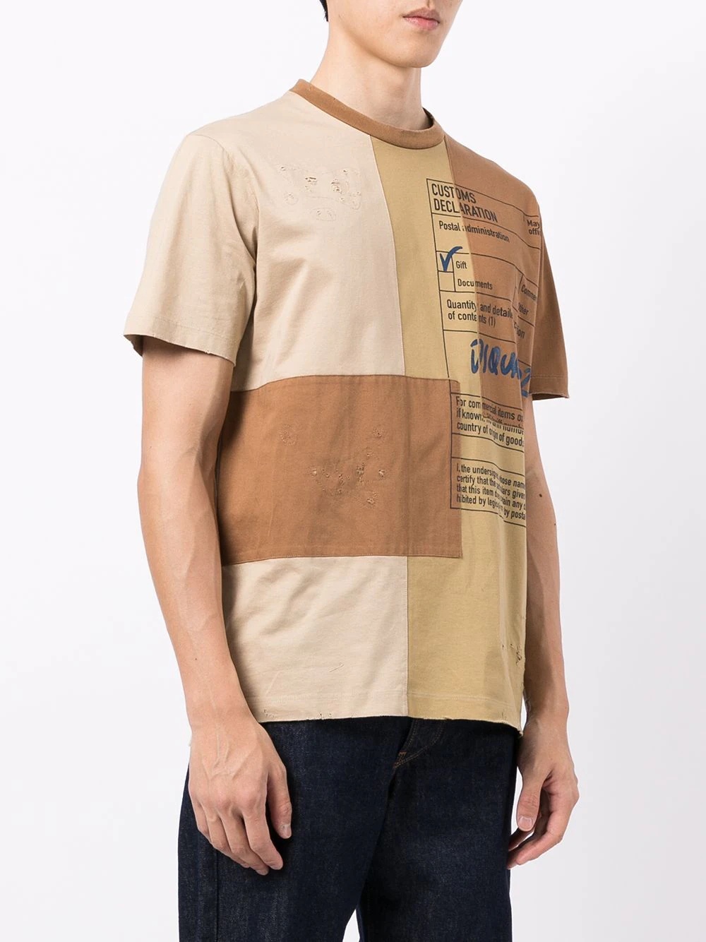 panelled printed T-shirt - 3