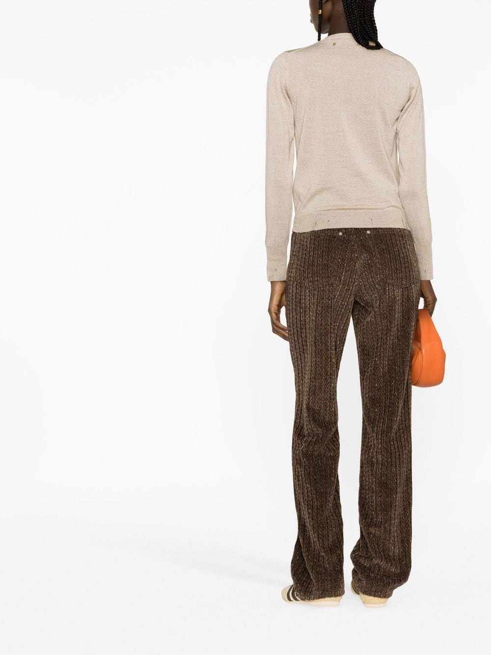 distressed fine-knit jumper - 4