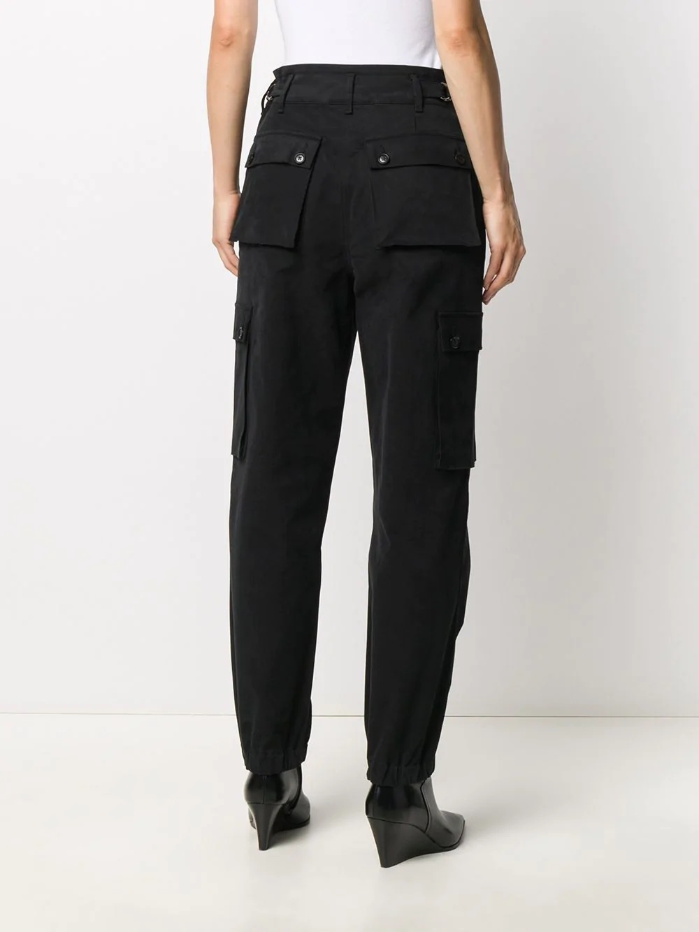 high-waisted cargo trousers - 4