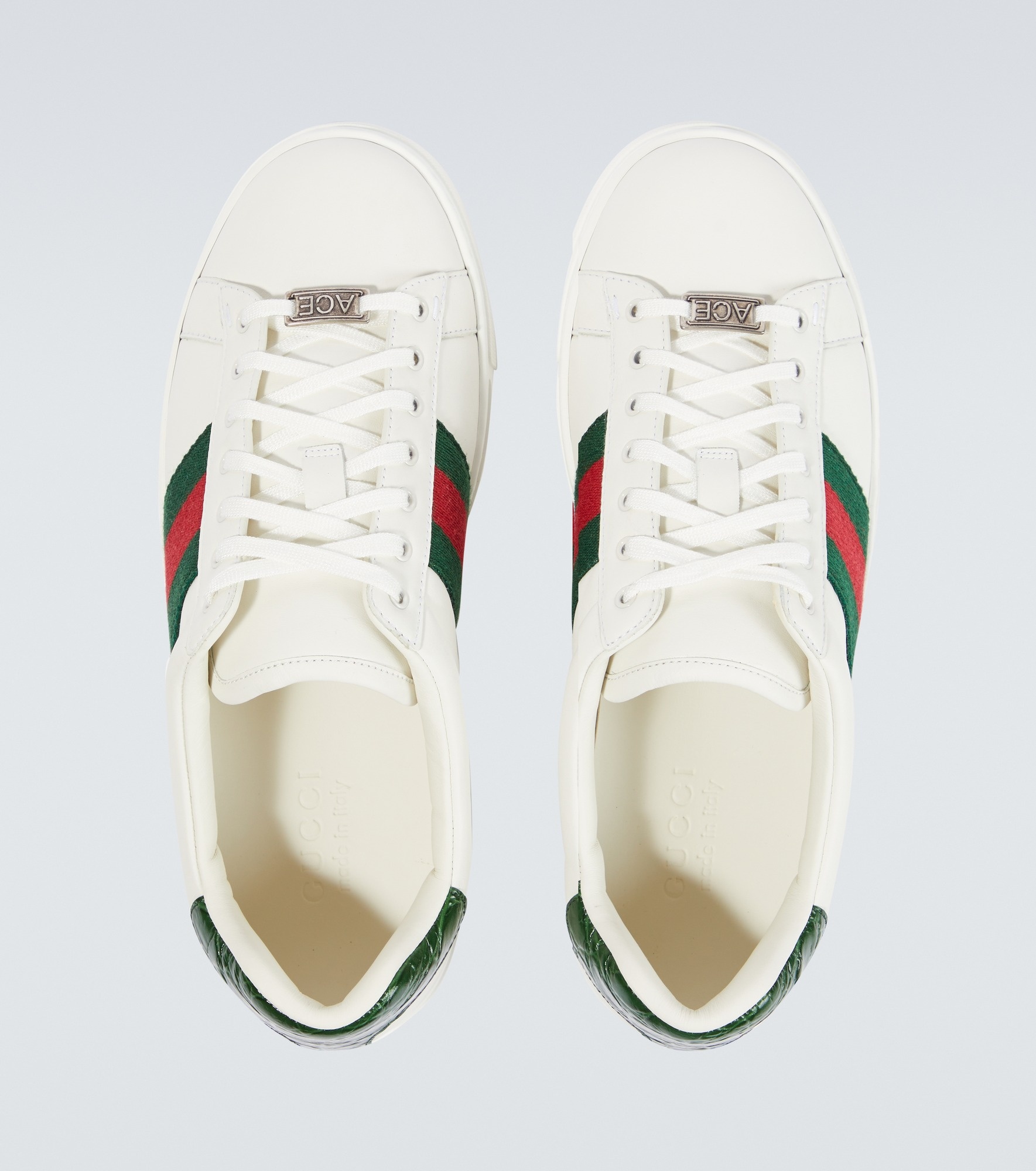 Ace Web Stripe leather sneakers - 4