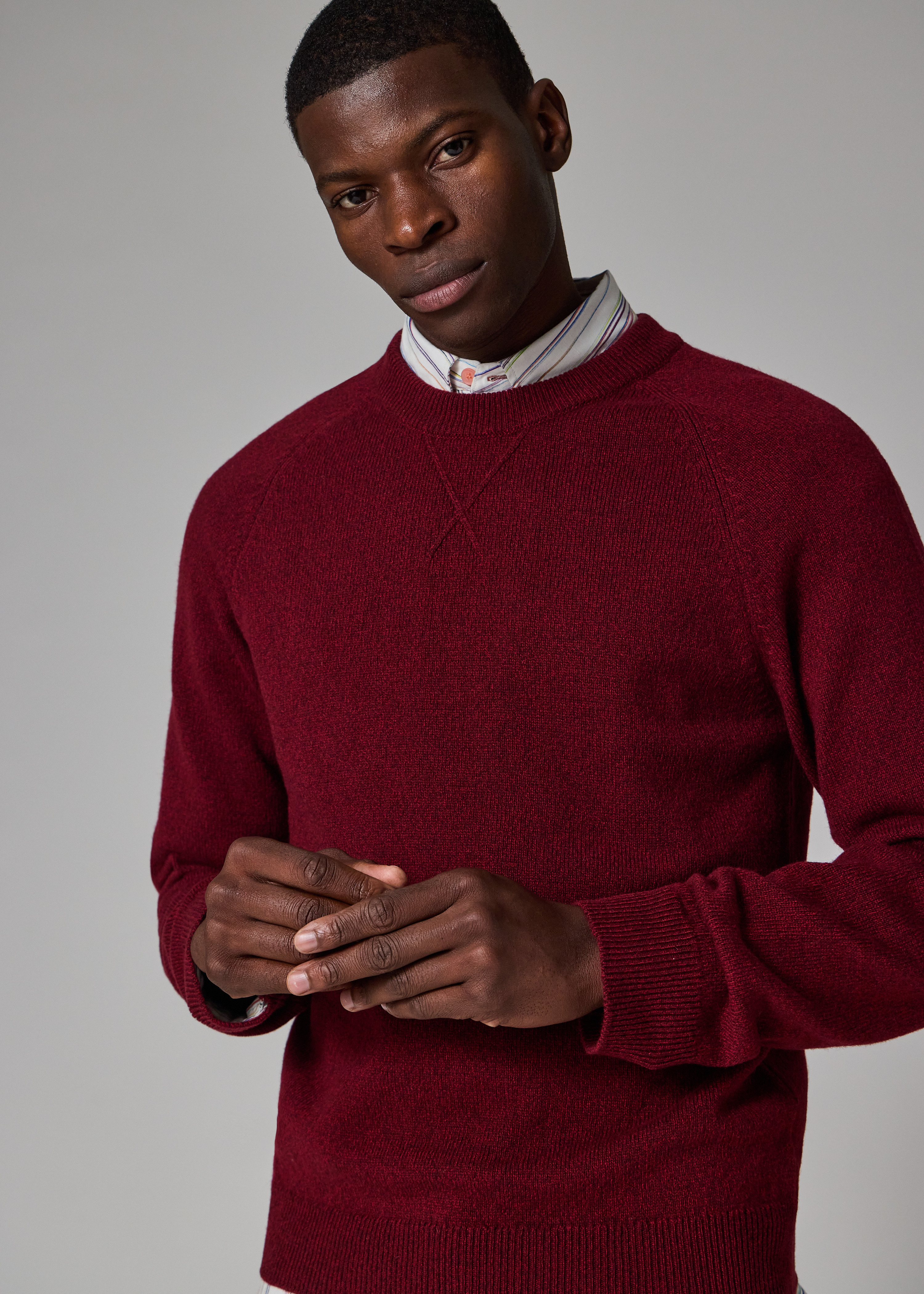 Dark Red Merino Wool Sweater - 5