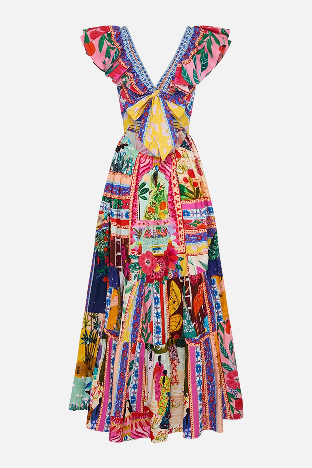 TIERED DRESS WITH NECK FRILL - 7