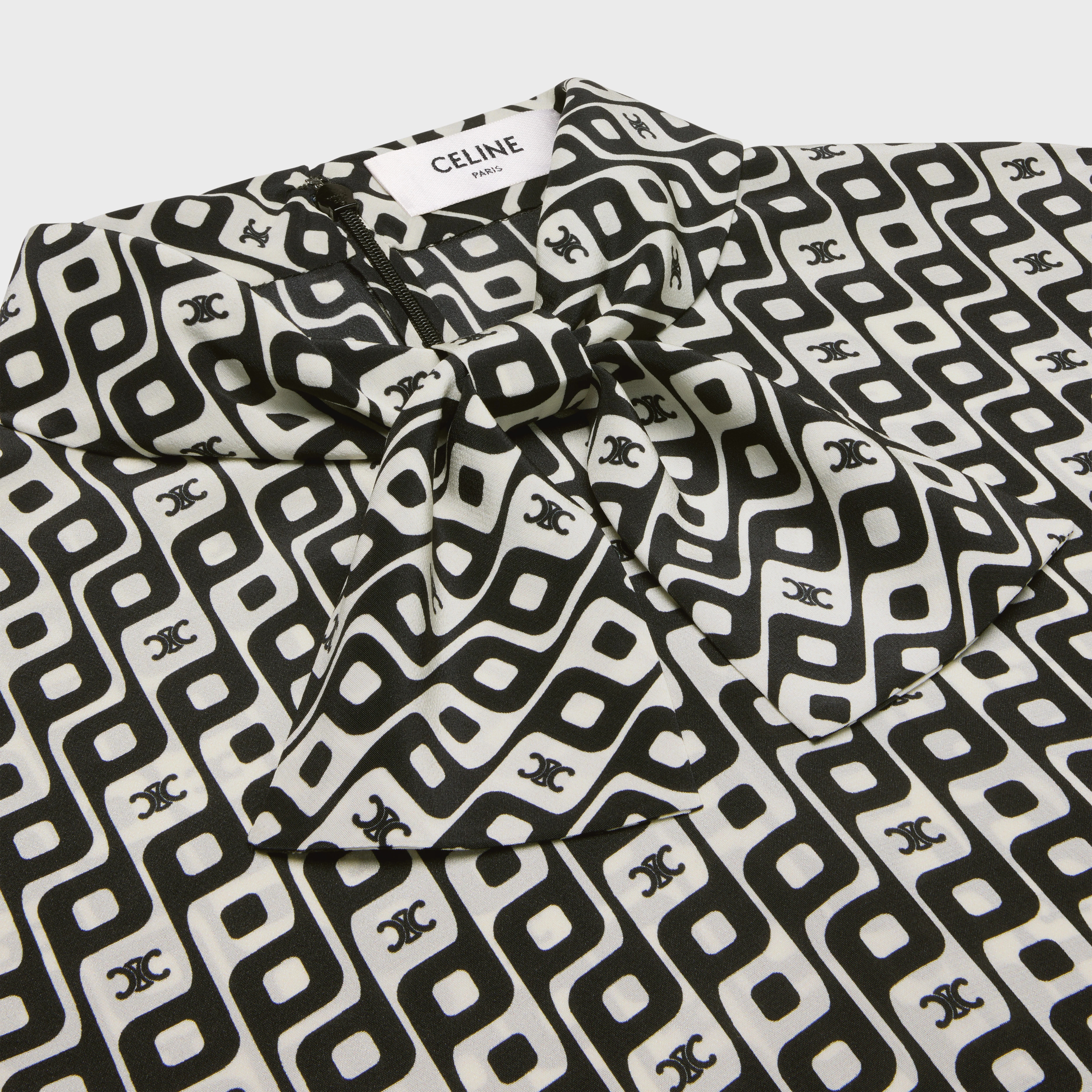 lavaliere blouse with bow in silk - 3