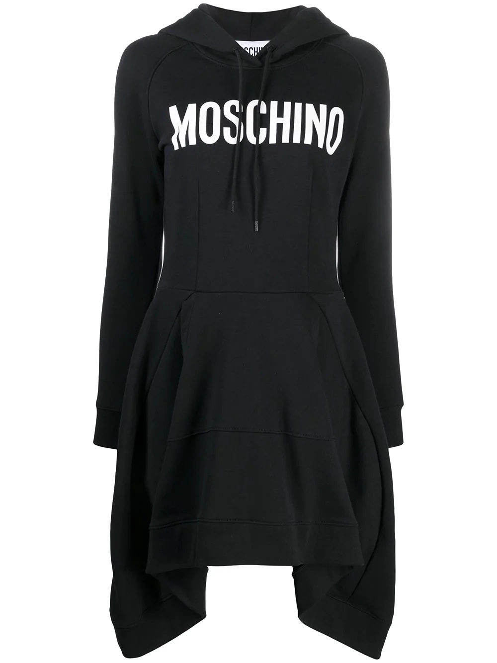 logo-print hoodie dress - 1