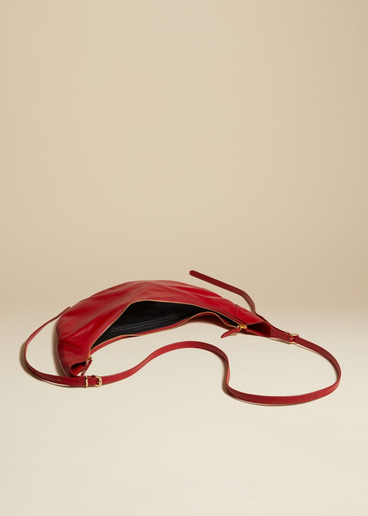 The Alessia Crossbody Bag in Fire Red Leather - 3