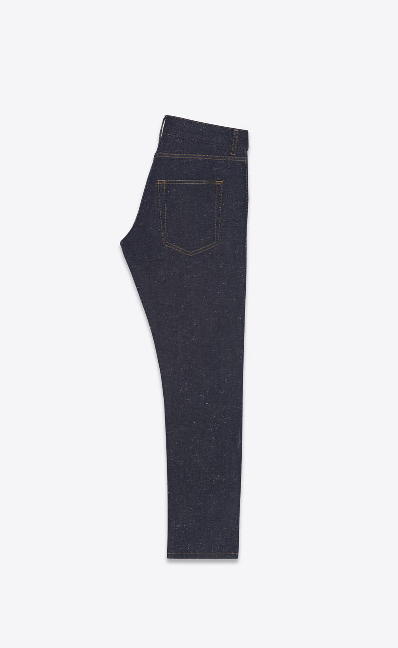 SAINT LAURENT etienne pants in speckled dark stonewash denim outlook