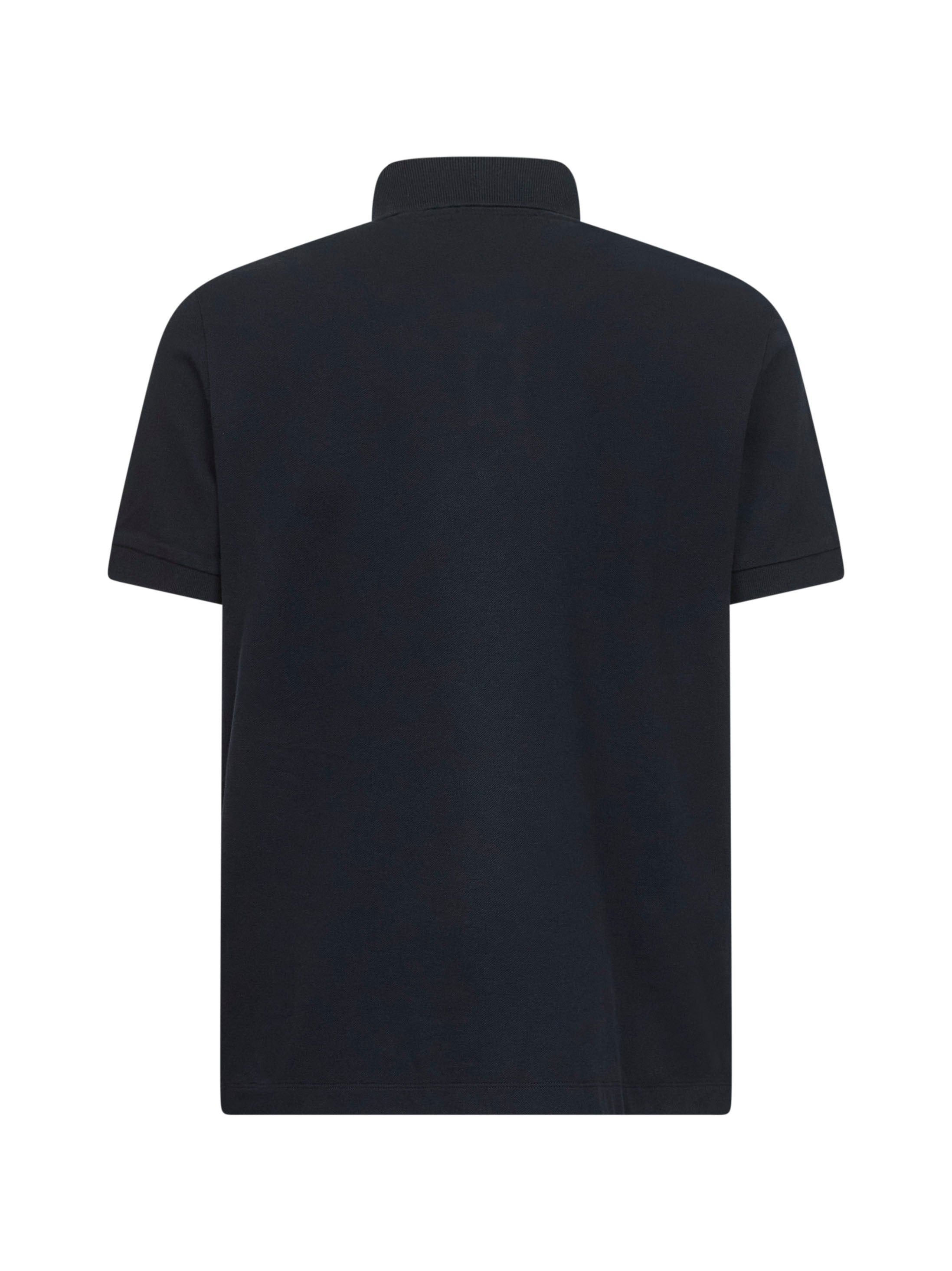 Blue stretch pique Compass patch polo shirt - 2
