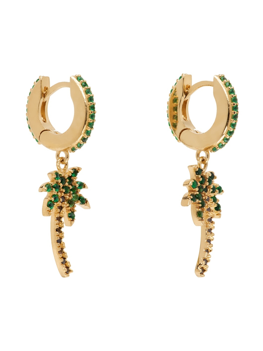 Gold Palm Hoop Earrings - 2