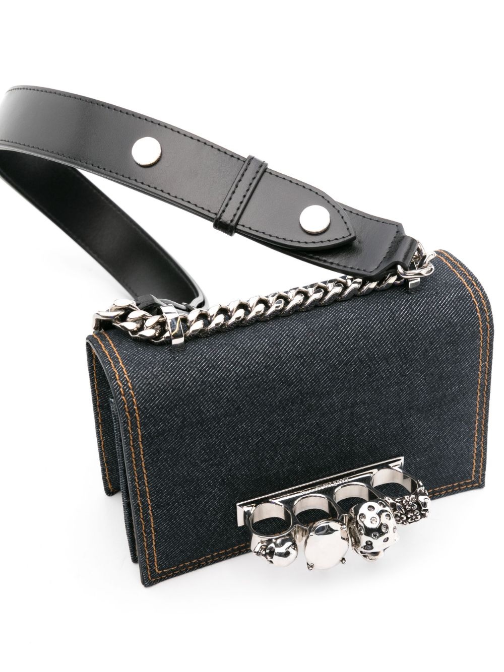 Mini Jewelled denim satchel bag - 4