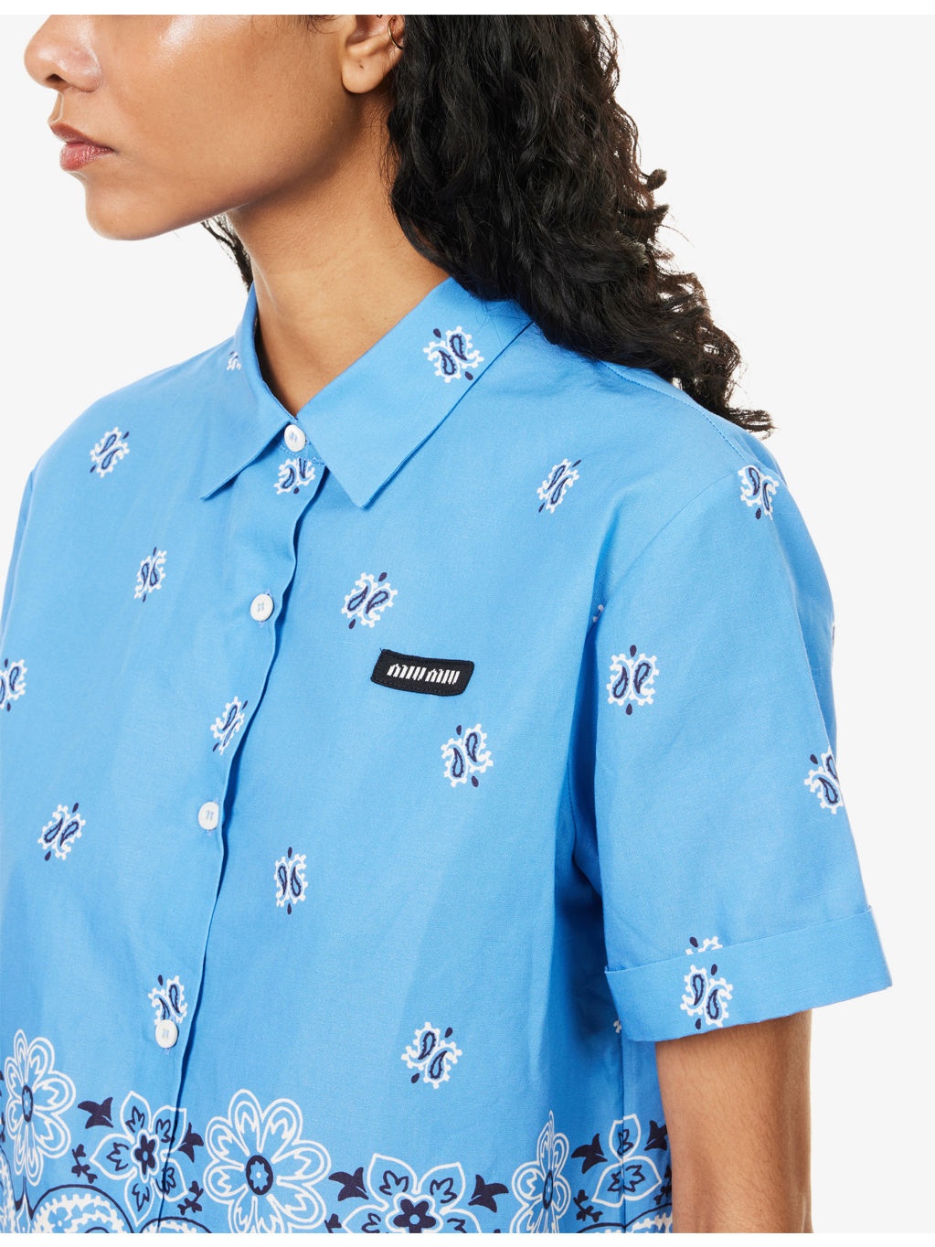 Boxy-Fit Graphic-Pattern Cotton-And-Linen Shirt - 5