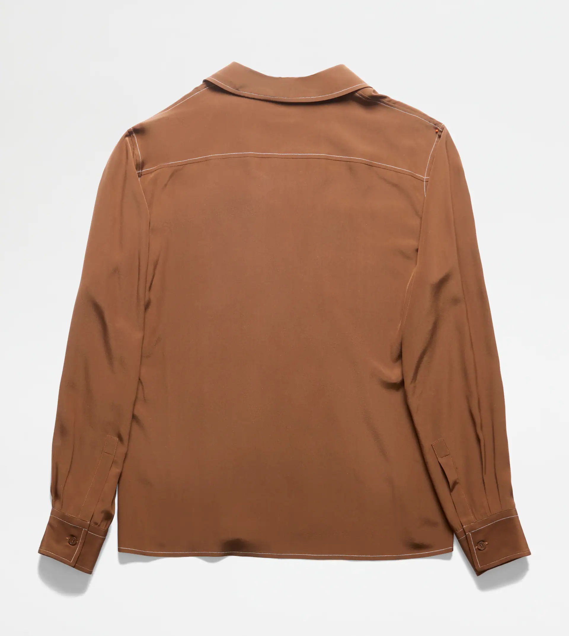 SHIRT IN SILK - BROWN - 4
