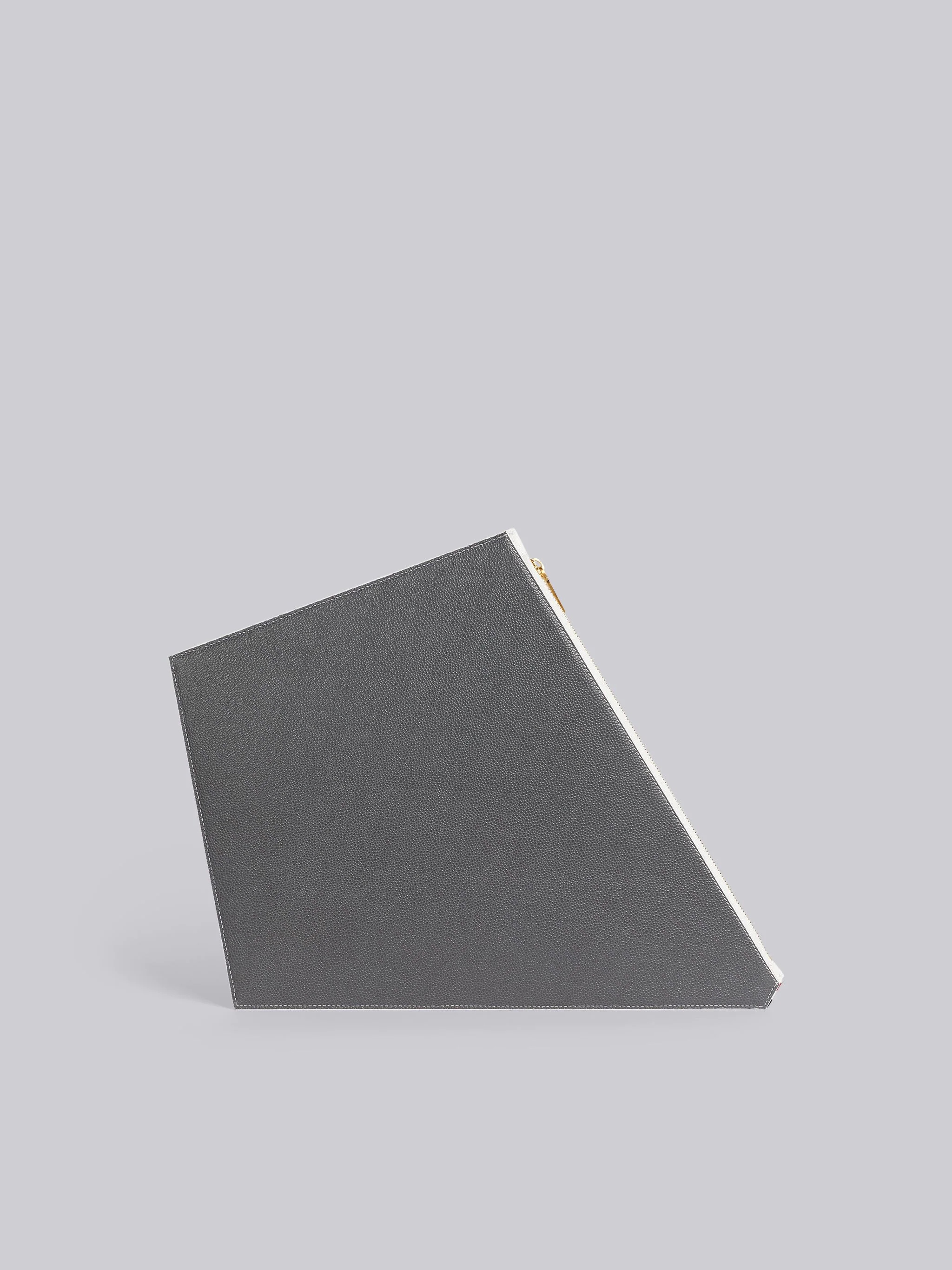 Dark Grey Pebble Grain Leather Kite Bag - 3