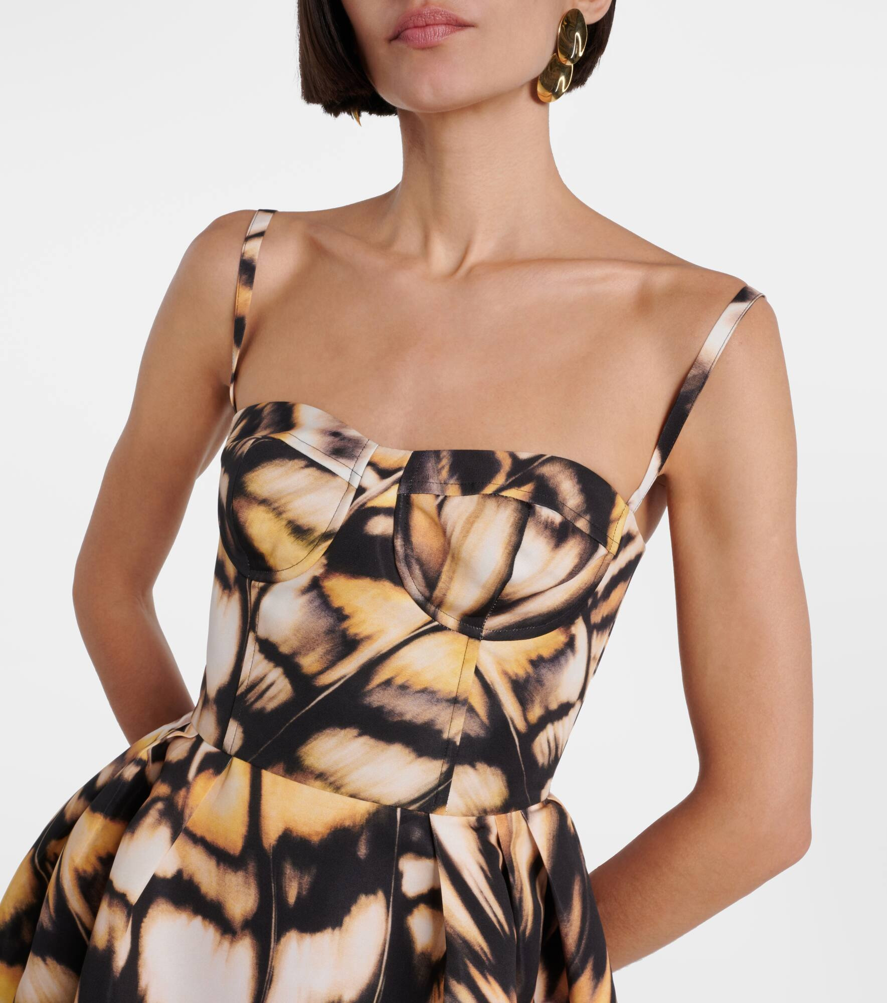 Printed faille cocktail dress - 4