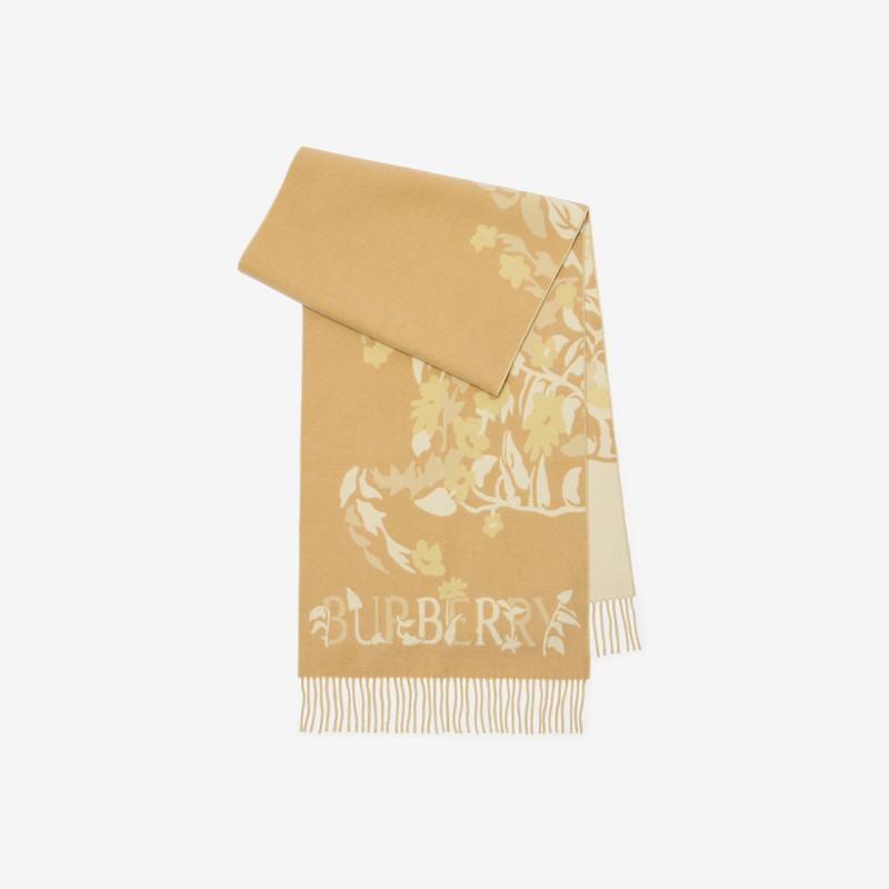Wide Floral EKD Cashmere Scarf 1