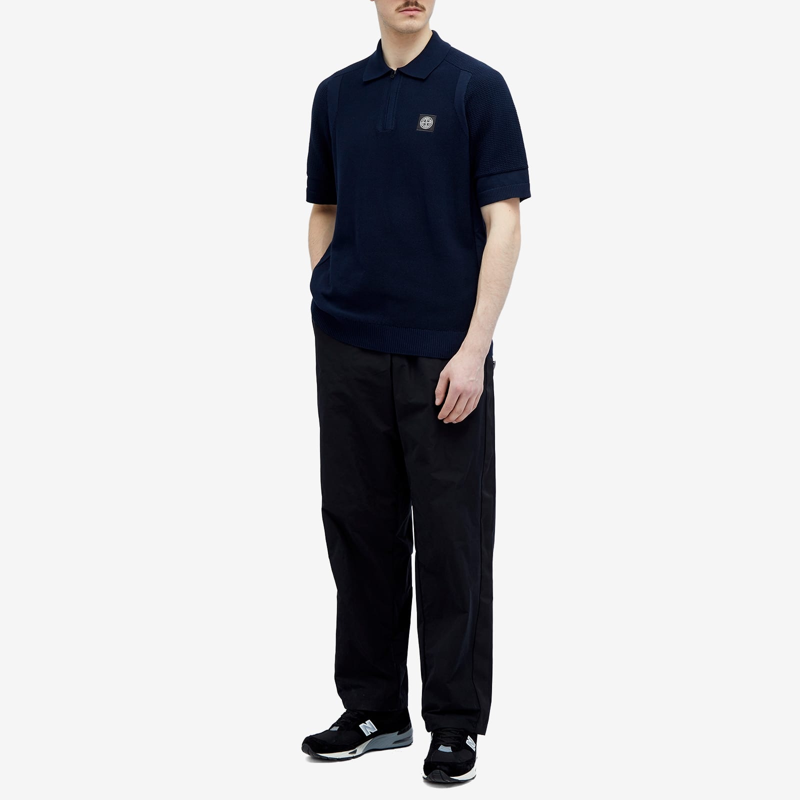 Stone Island Soft Cotton Patch Knitted Polo Shirt - 4