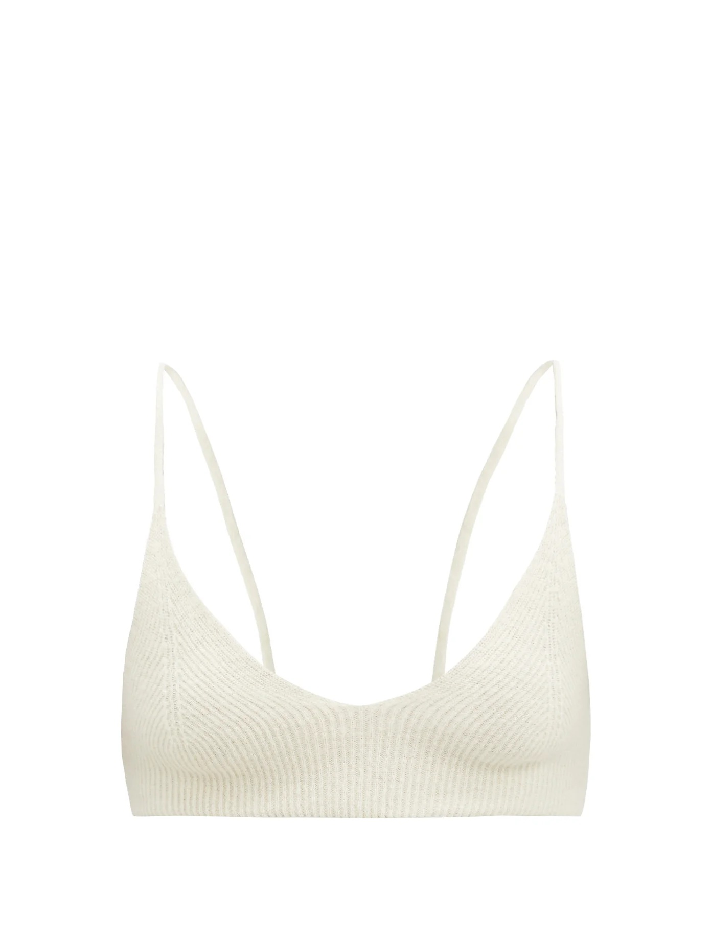 Valensole V-neck rib-knitted bra top - 1