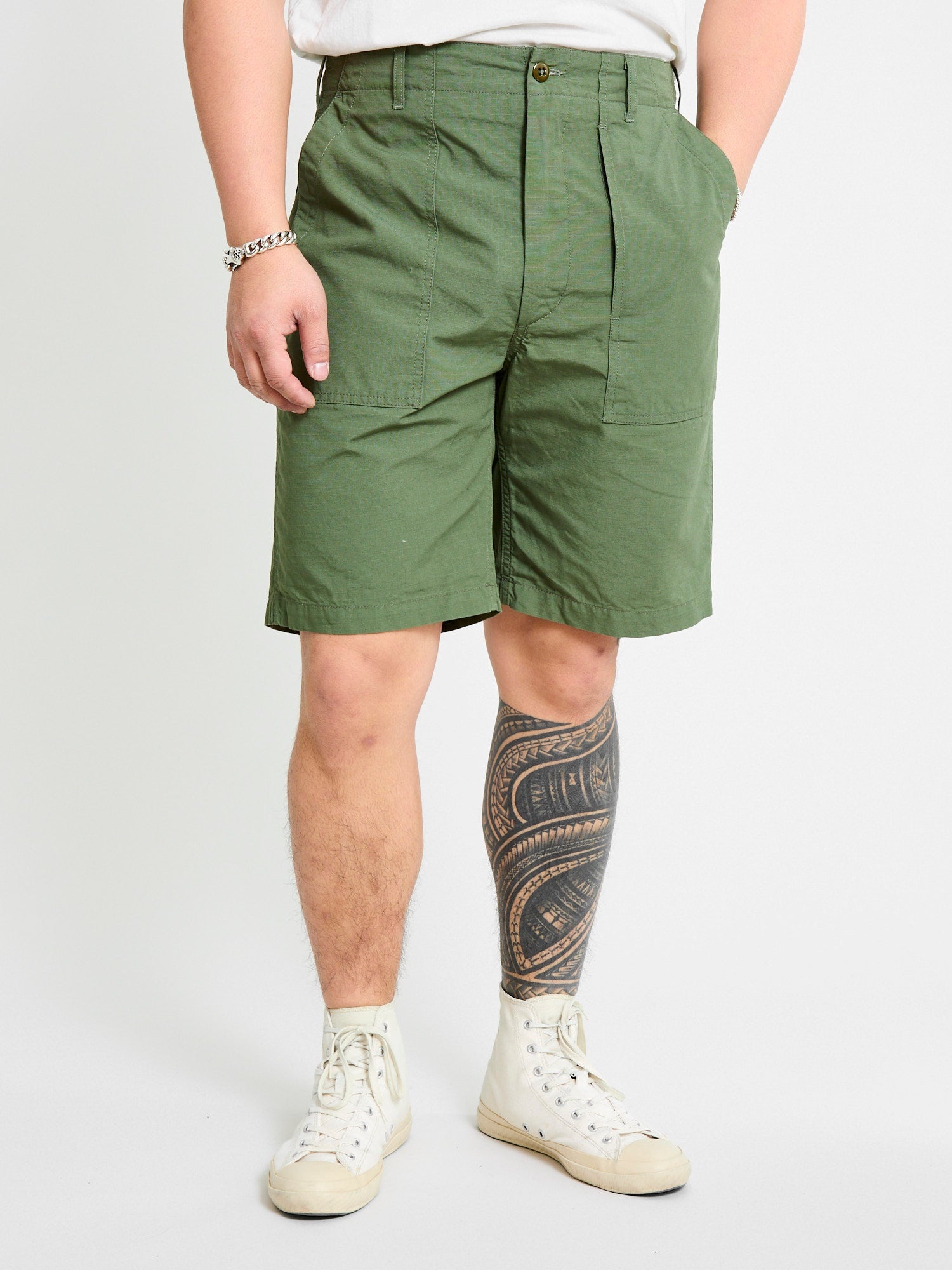 Fatigue Shorts in Olive Cotton Ripstop - 2