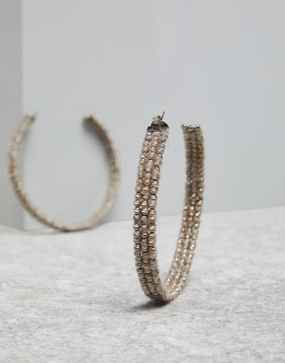 Brunello Cucinelli Hoop earrings in Sterling Silver and mohair outlook